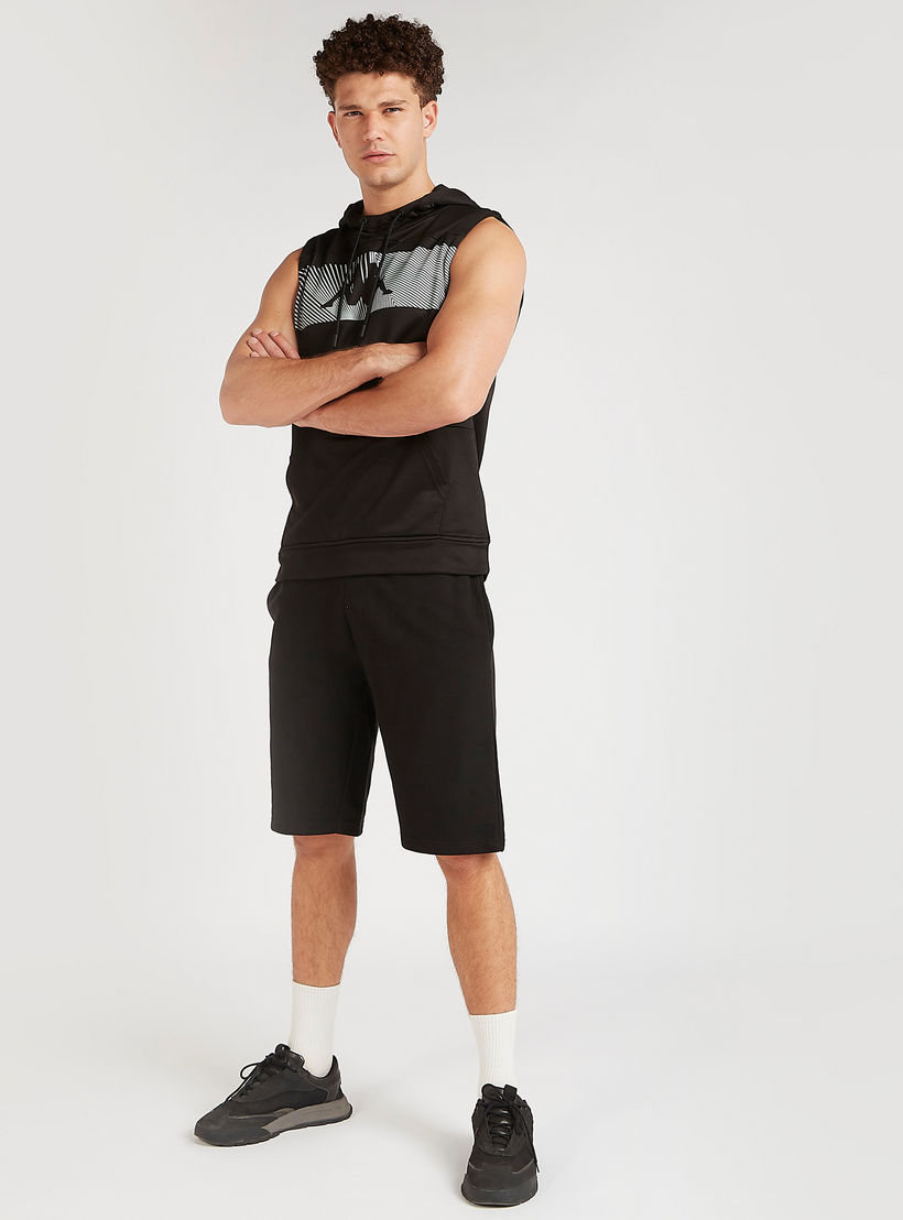 Kappa Solid Shorts with Elasticated Waistband-men-clothing-sportswearandactivewear-bottoms-image-2