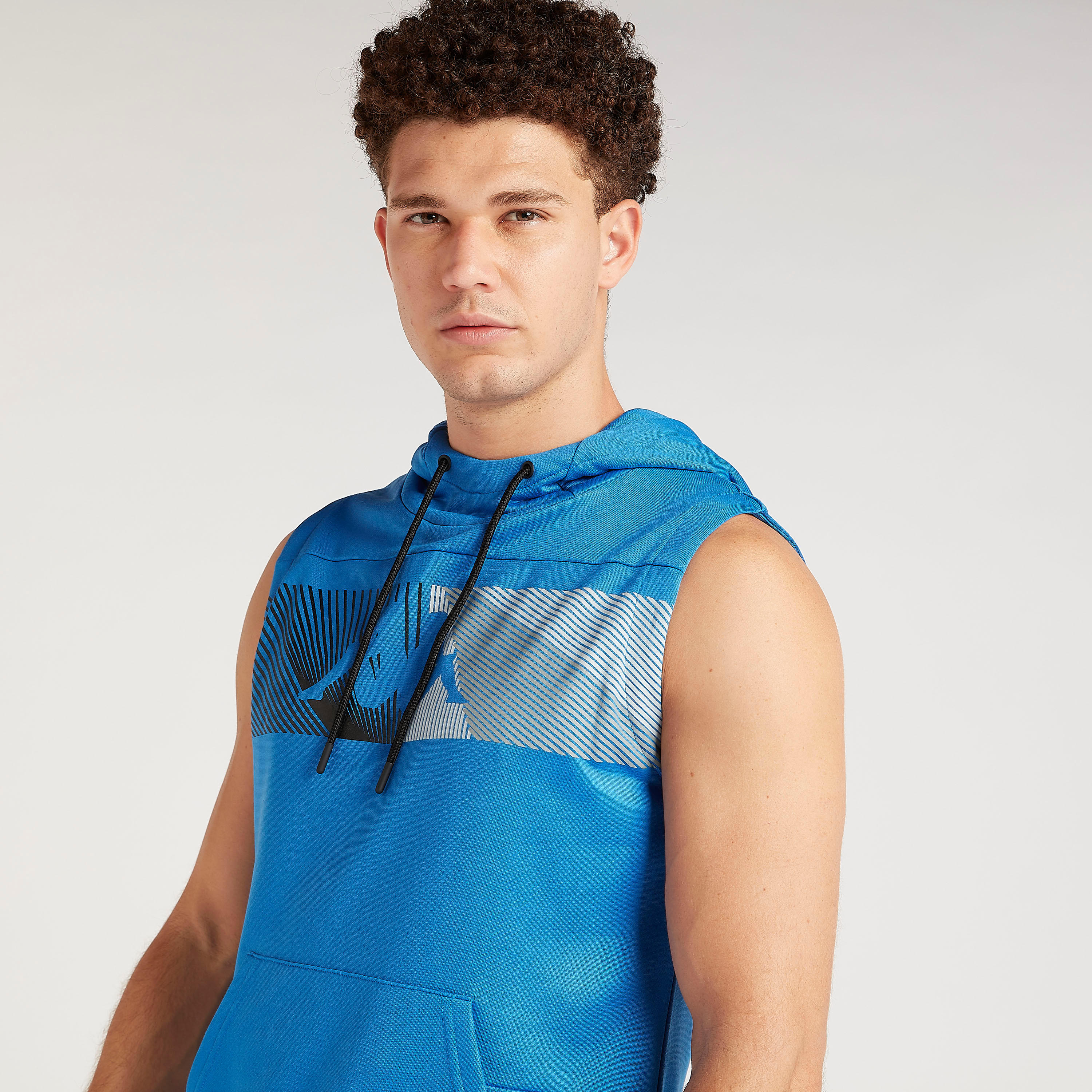 Kappa Printed Sleeveless Hoodie with Kangaroo Pocket-men-winterwear-hoodiesandsweatshirts-image-5