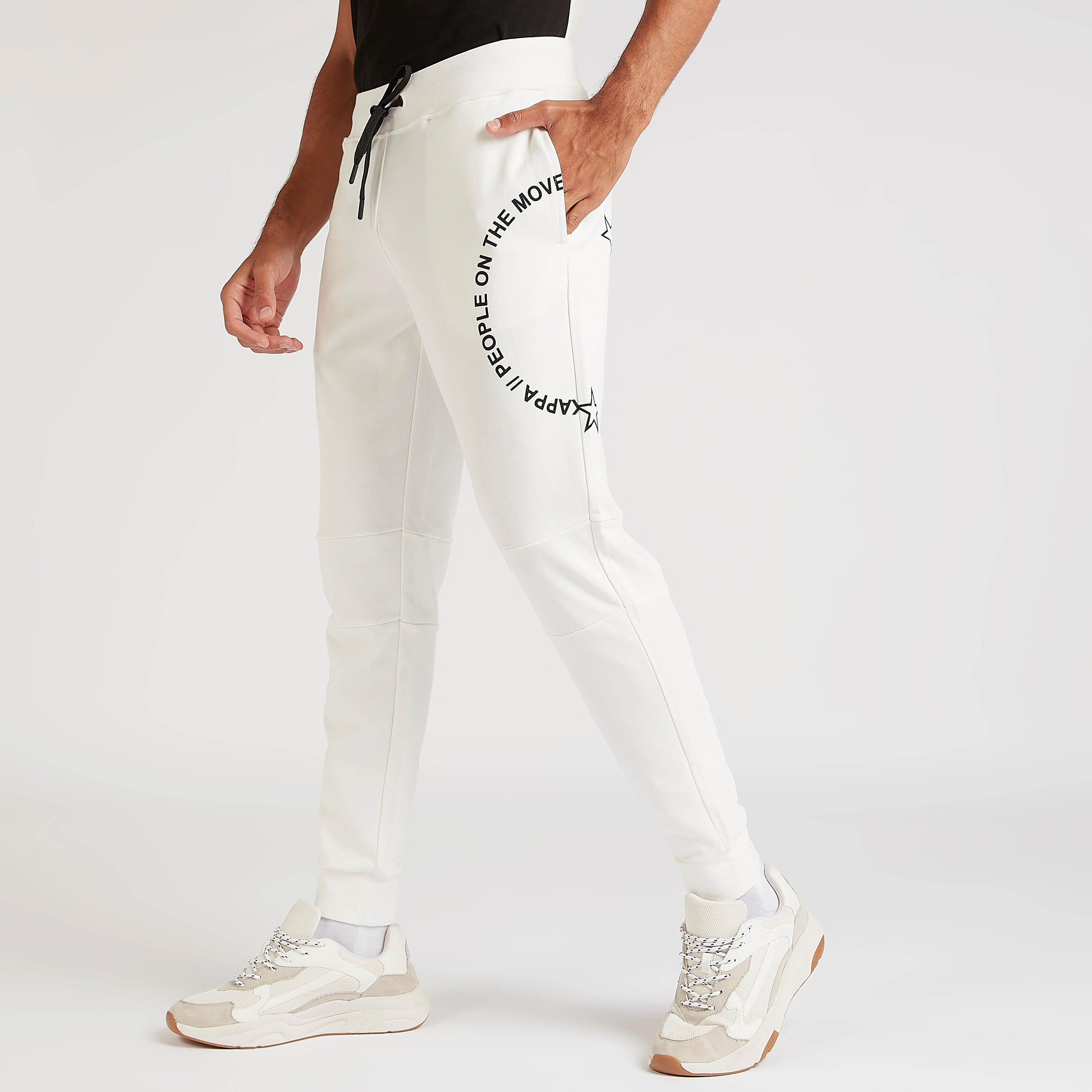 Kappa Embroidered Joggers with Drawstring Closure-men-clothing-sportswearandactivewear-tracksuits-image-1