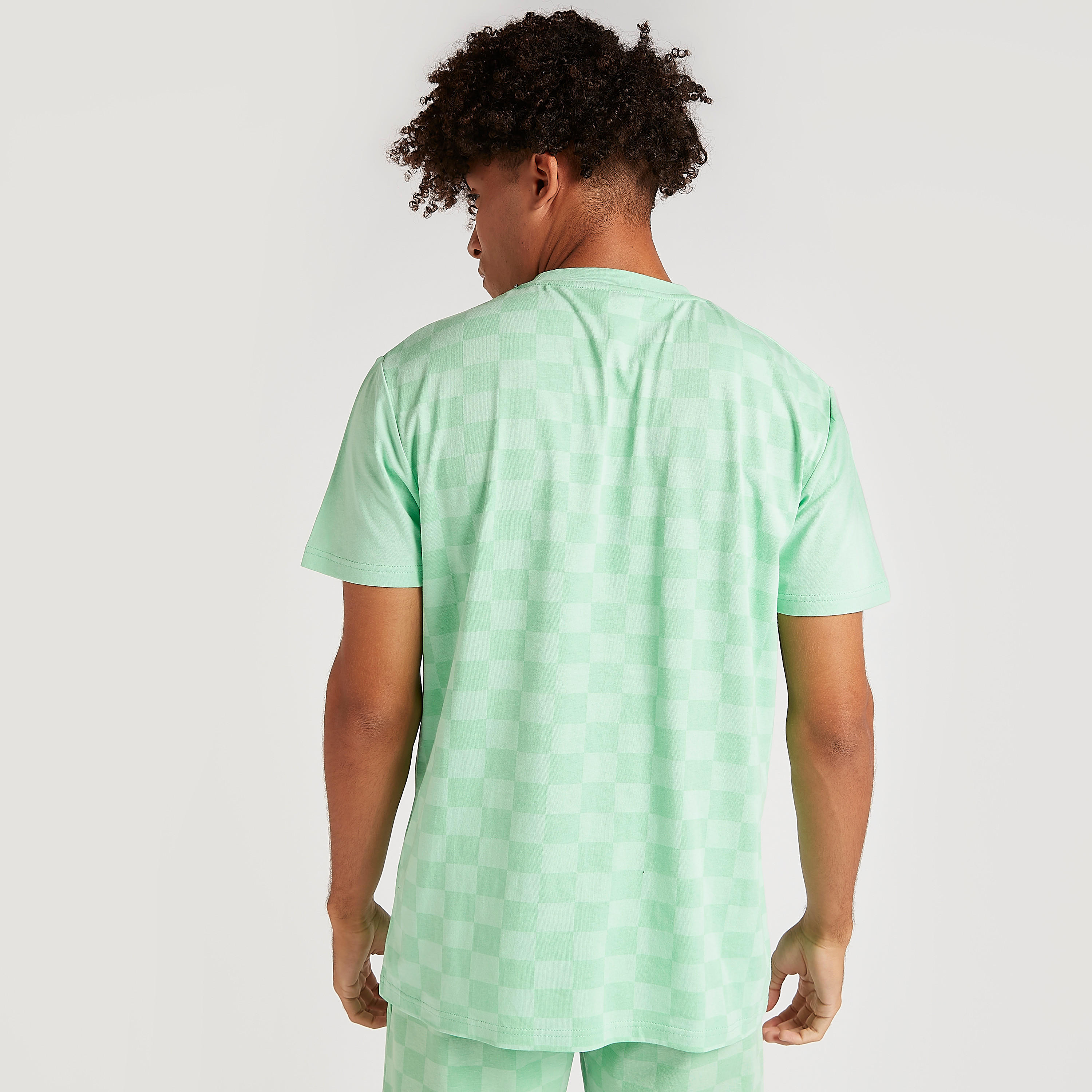 تيشيرت كاروهات بياقة ضيّقة وأكمام قصيرة من كابا-men-clothing-sportswearandactivewear-tshirtsandpolos-image-4