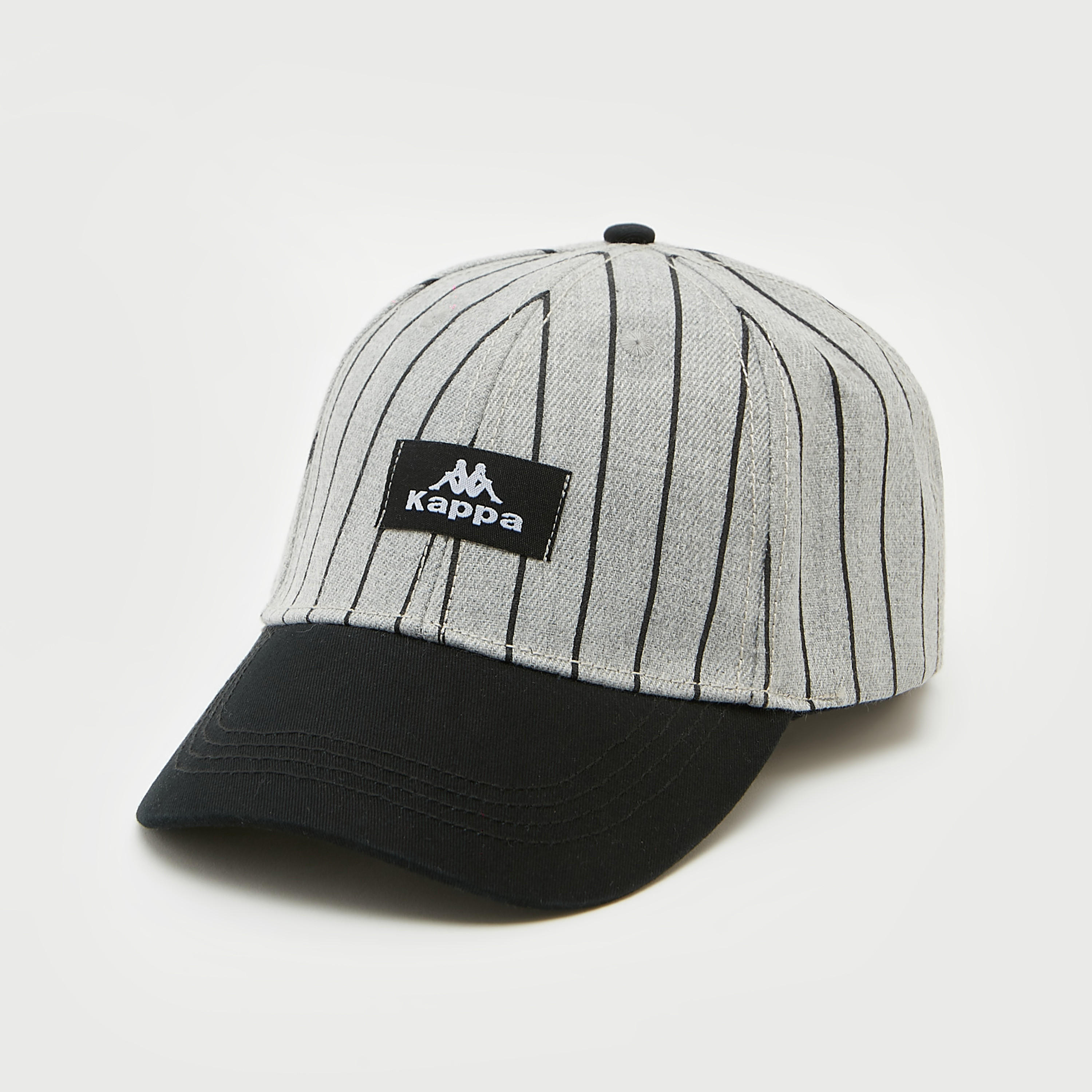 Kappa Striped Baseball Cap with Hook and Loop Closure-men-caps-image-1