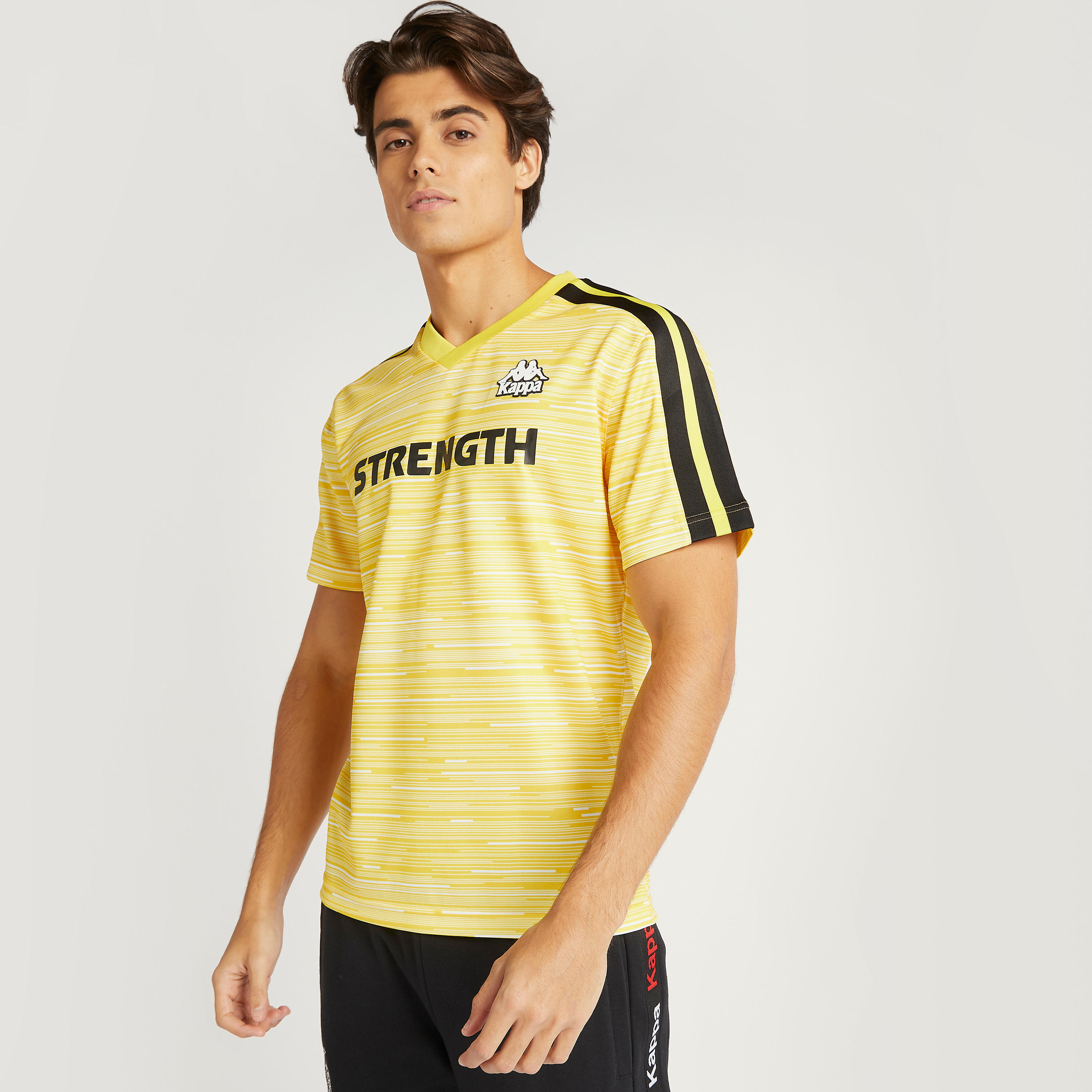 Kappa Printed T-shirt with V-neck and Short Sleeves-men-clothing-sportswearandactivewear-tshirtsandpolos-image-1