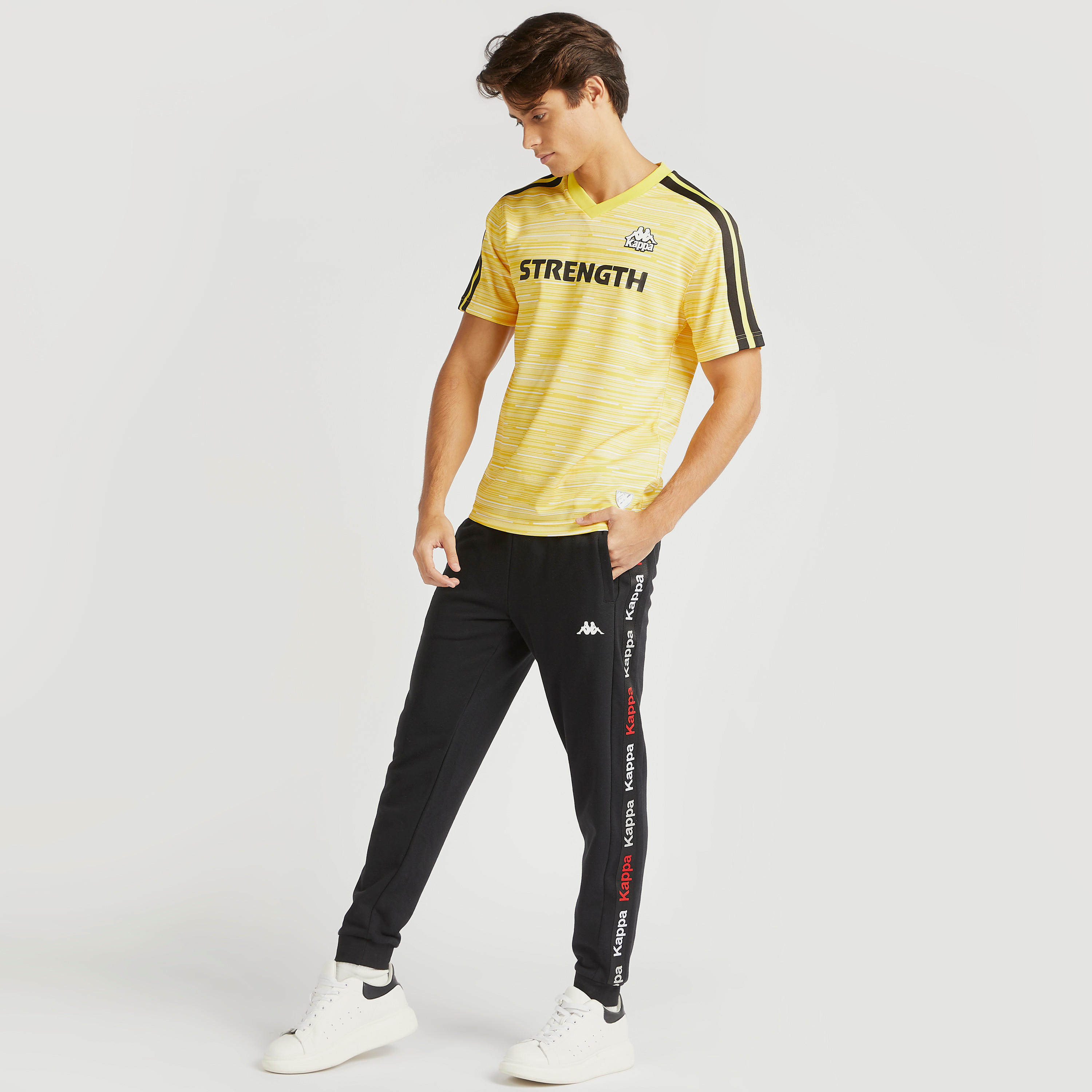 Kappa Printed T-shirt with V-neck and Short Sleeves-men-clothing-sportswearandactivewear-tshirtsandpolos-image-2