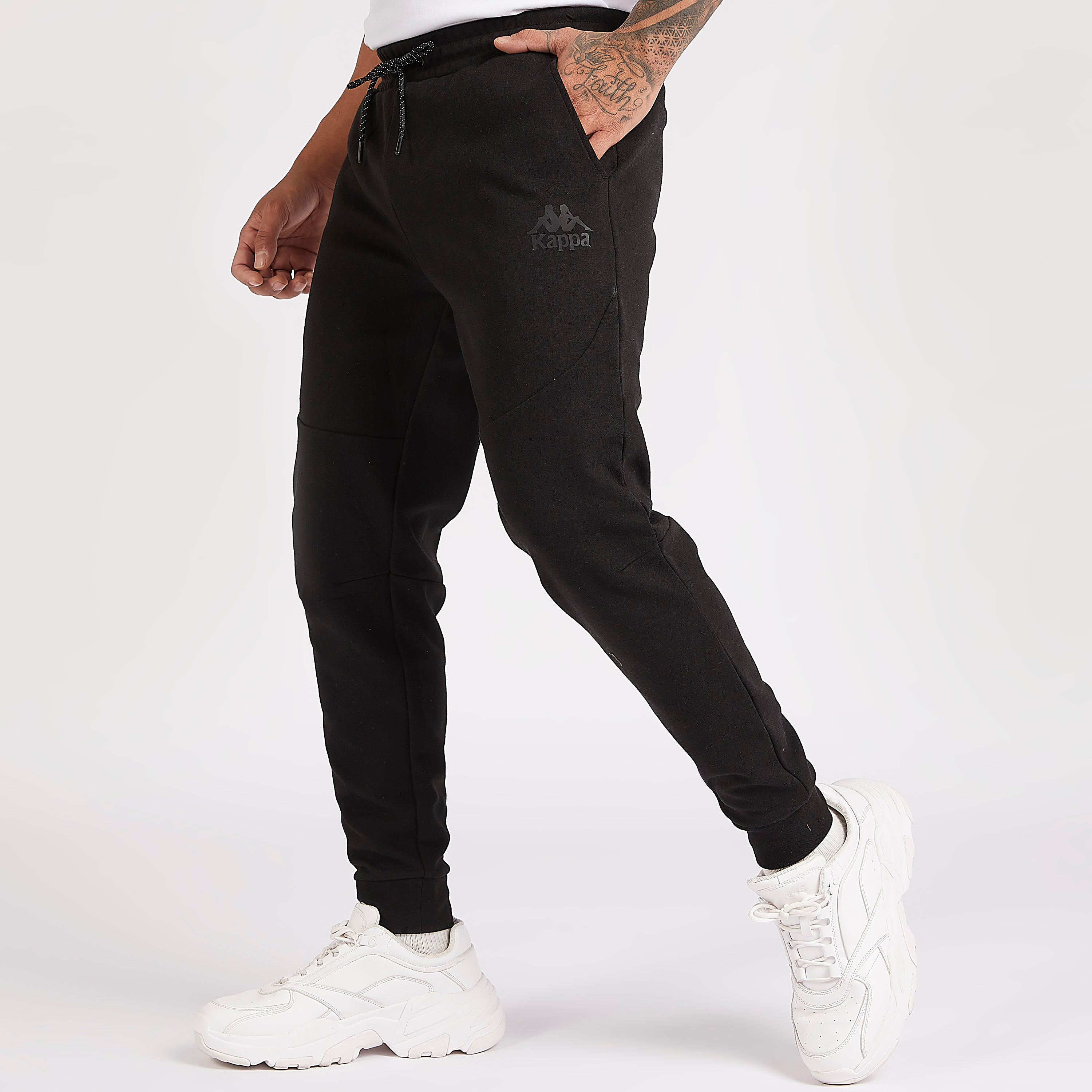 Kappa Solid Track Pants with Drawstring and Pockets-men-clothing-sportswearandactivewear-tracksuits-image-1
