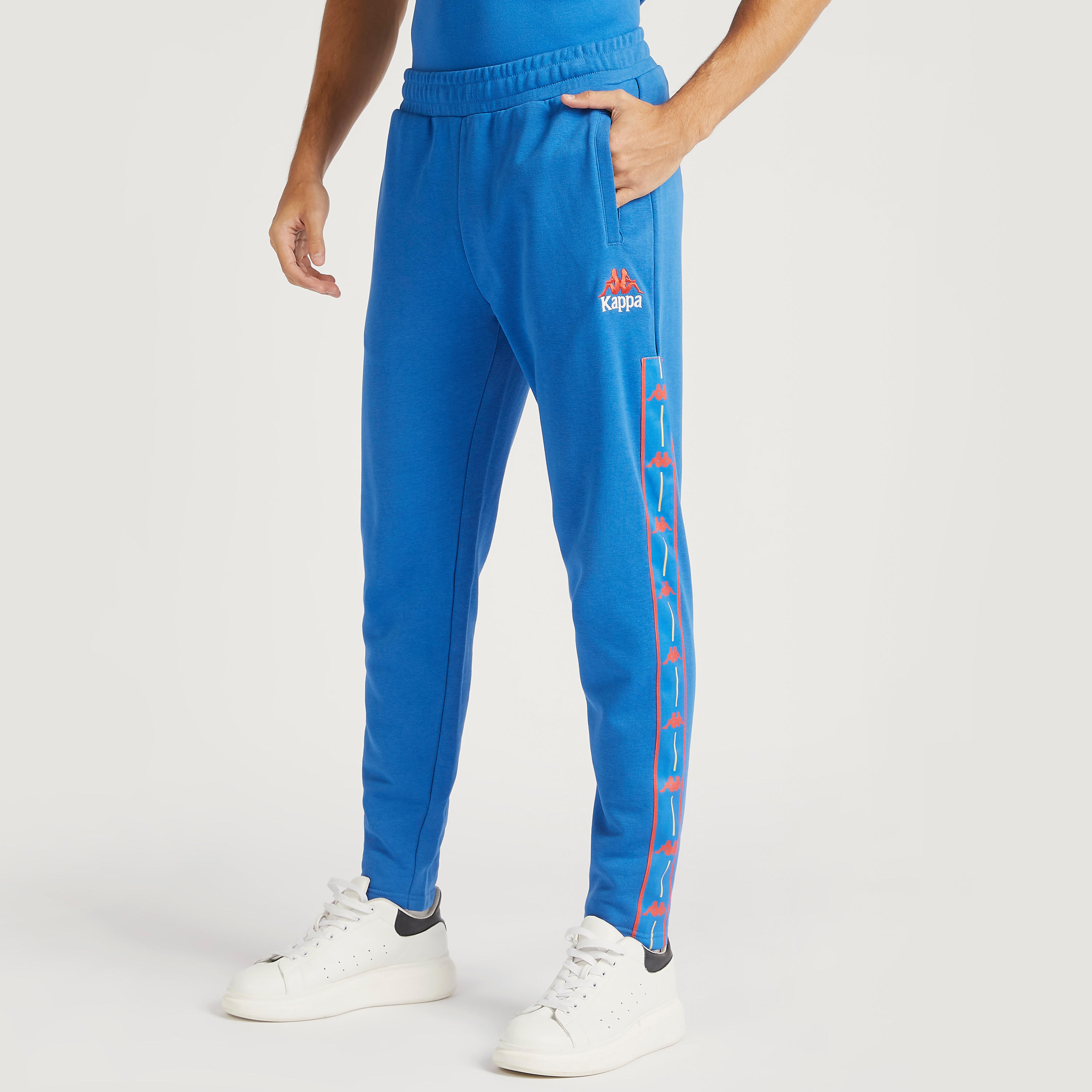 Kappa Solid Track Pants with Elasticated Waistband-men-clothing-sportswearandactivewear-tracksuits-image-1