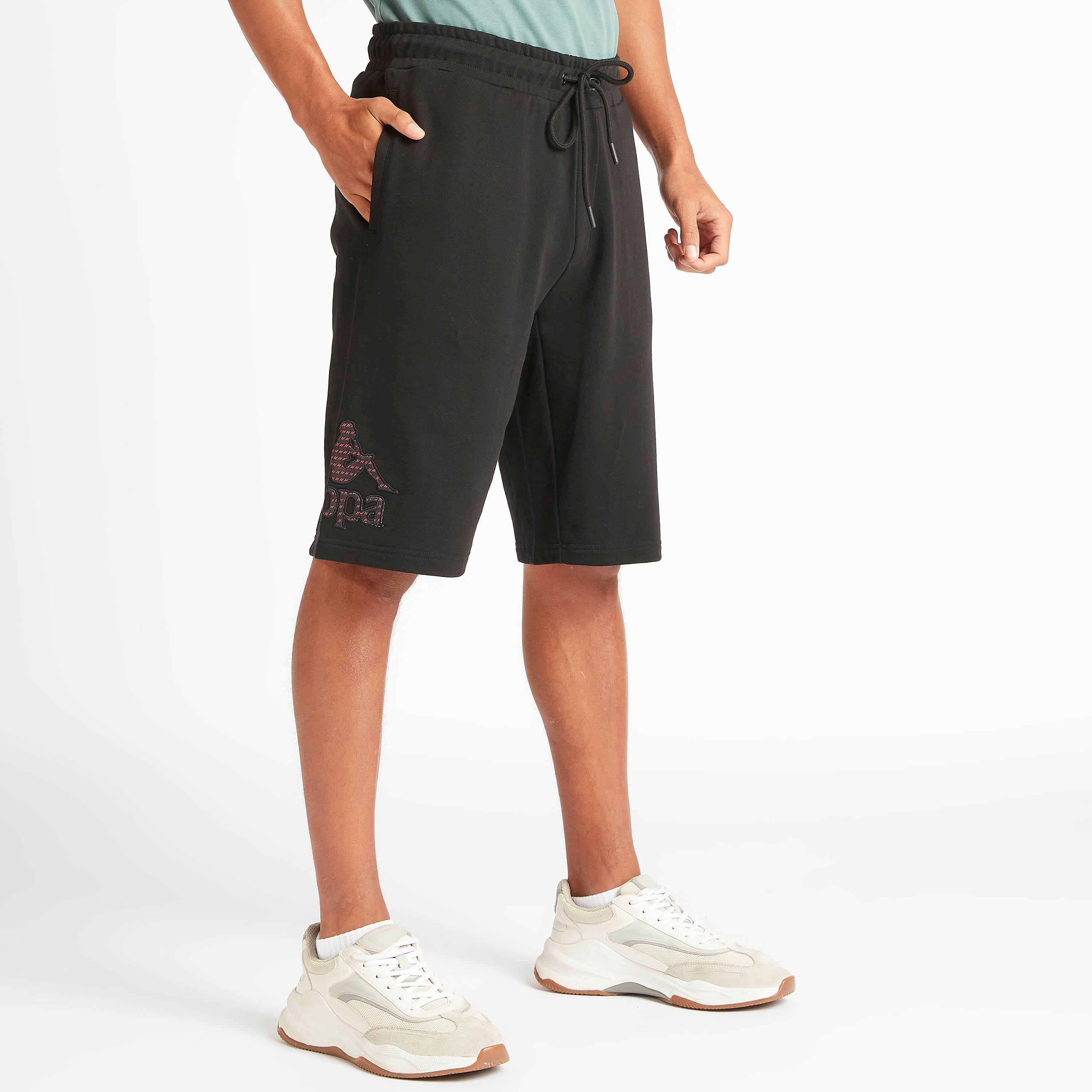 Kappa Solid Shorts with Pockets and Embroidered Detail-men-clothing-sportswearandactivewear-bottoms-image-1