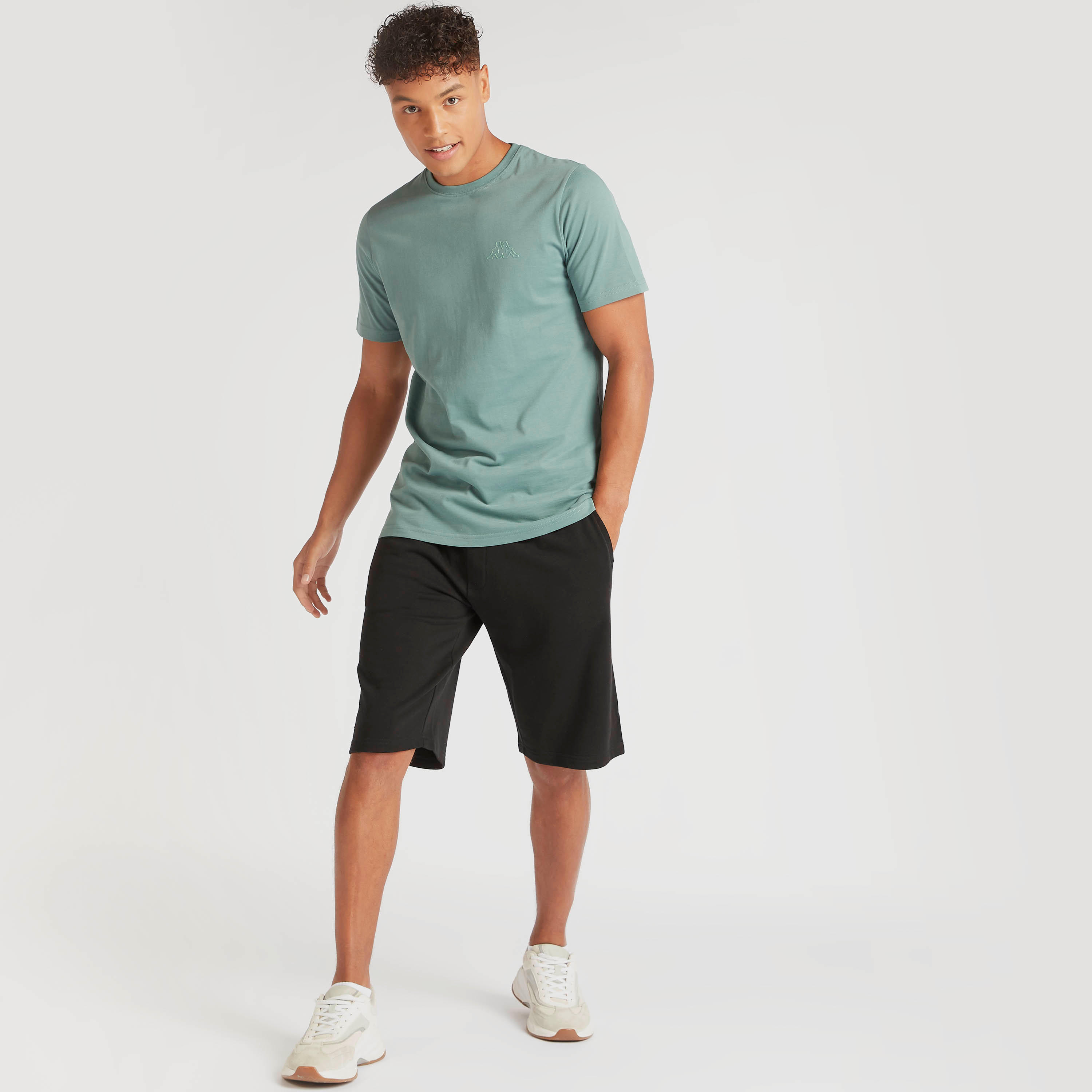 Kappa Solid Shorts with Pockets and Embroidered Detail-men-clothing-sportswearandactivewear-bottoms-image-2