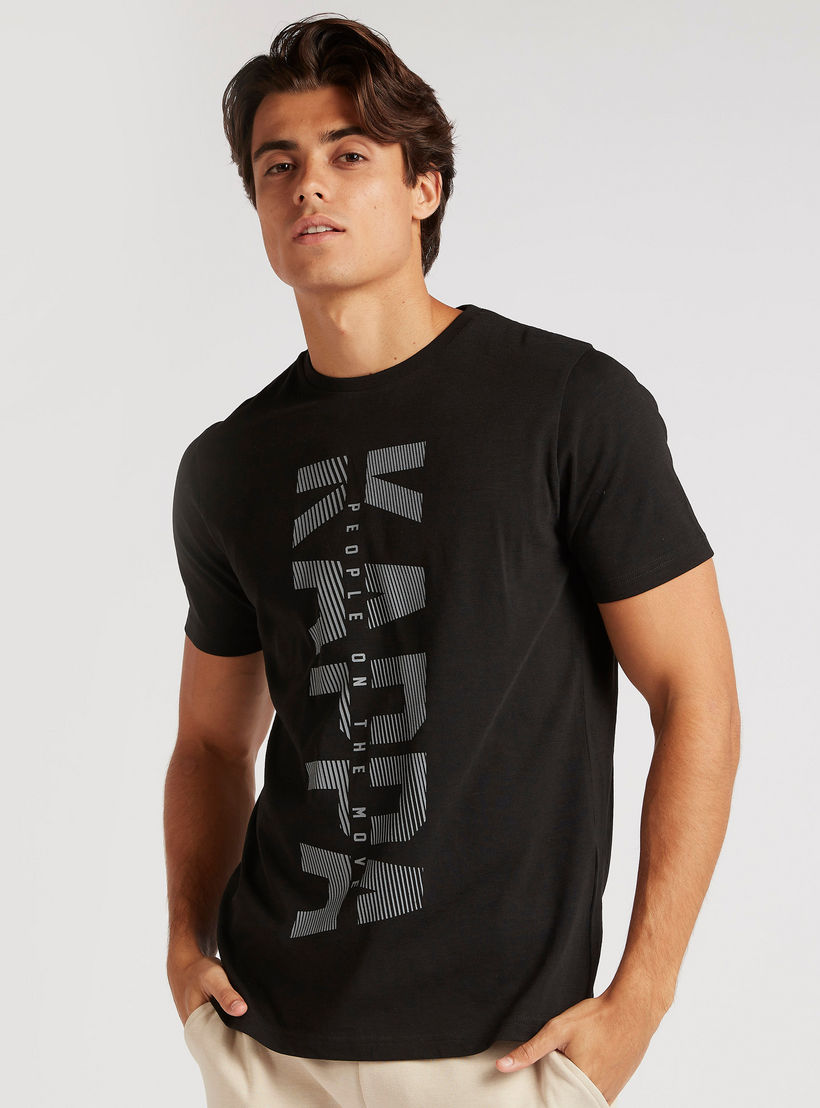 Kappa Typographic Print T-shirt with Short Sleeves-men-clothing-sportswearandactivewear-tshirtsandpolos-image-1