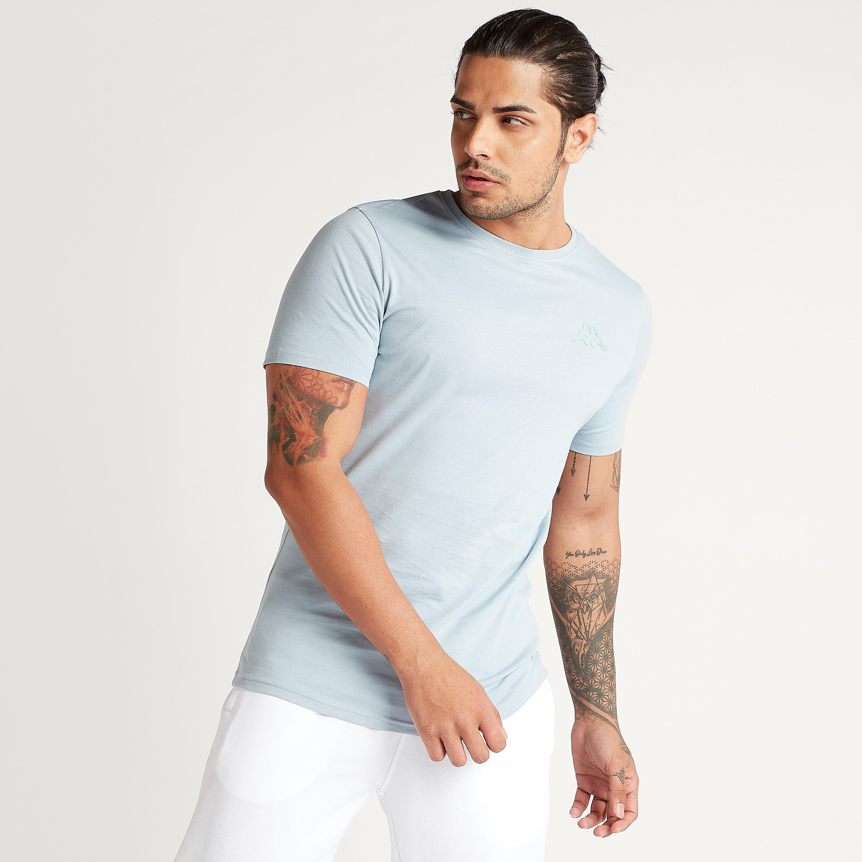 Kappa Solid Crew Neck T-shirt with Short Sleeves-men-clothing-sportswearandactivewear-tshirtsandpolos-image-1