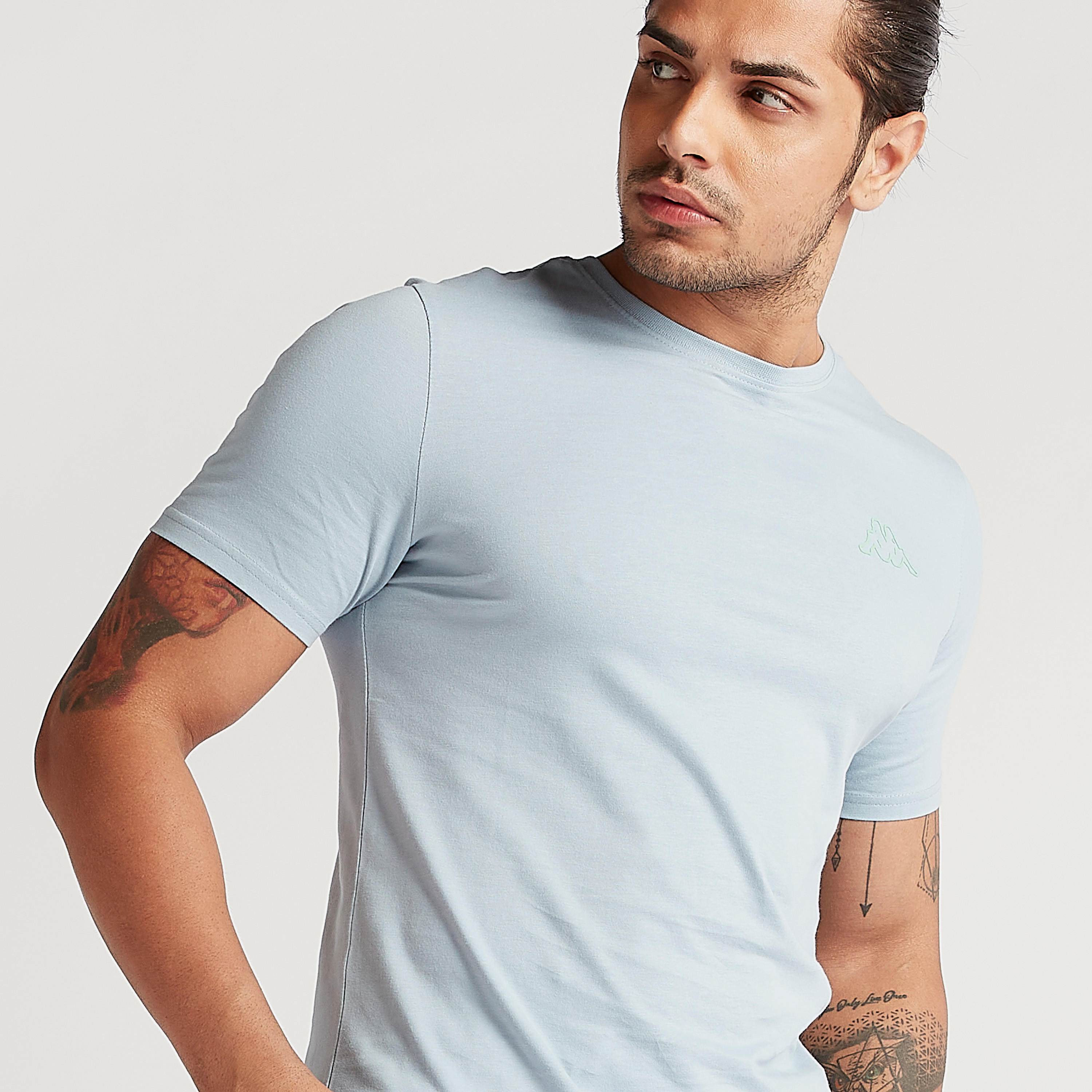 Kappa Solid Crew Neck T-shirt with Short Sleeves-men-clothing-sportswearandactivewear-tshirtsandpolos-image-3