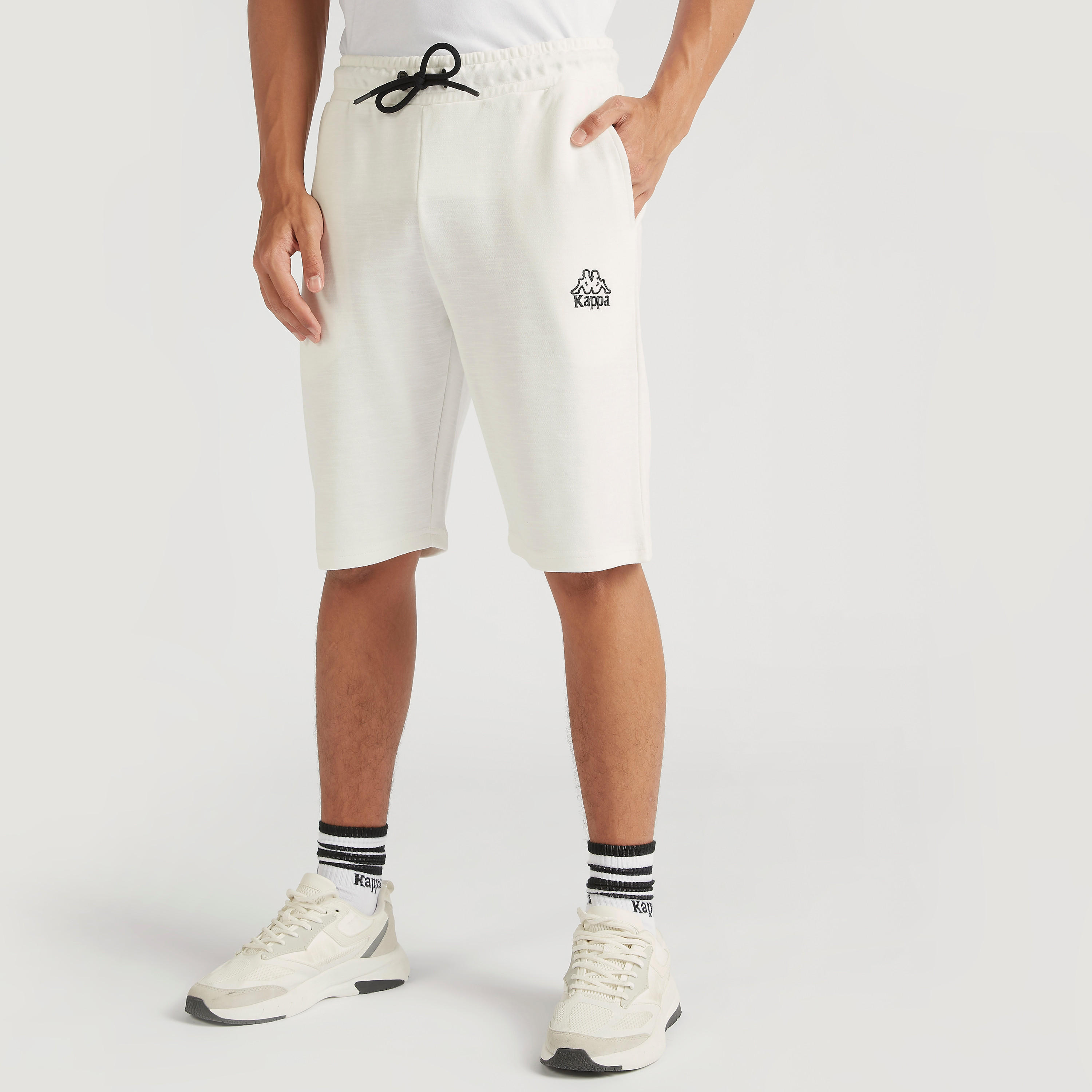 Kappa Solid Shorts with Drawstring Closure and Pockets-men-clothing-sportswearandactivewear-bottoms-image-1