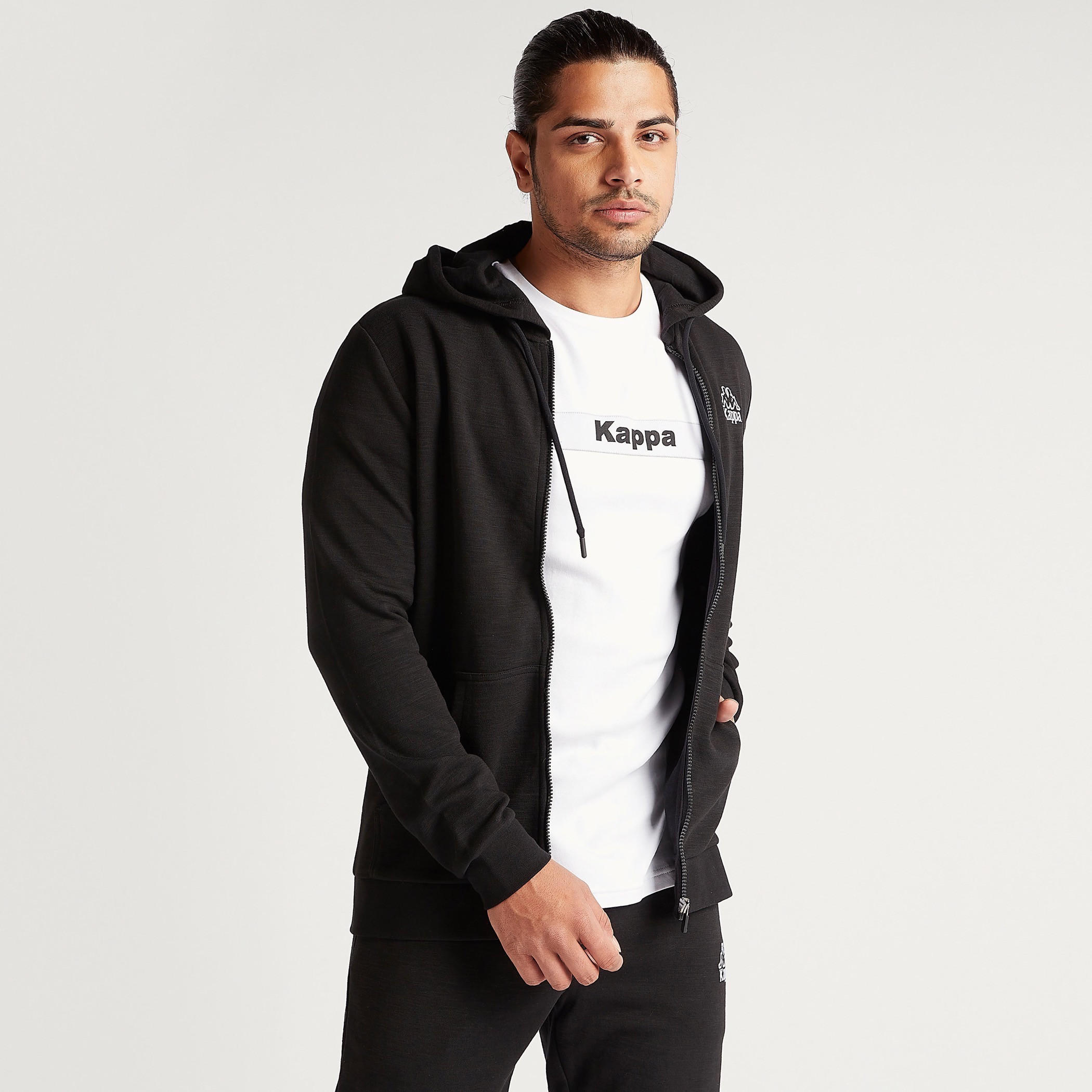 Kappa Solid Zip Through Hooded Jacket with Pockets -men-winterwear-hoodiesandsweatshirts-image-1