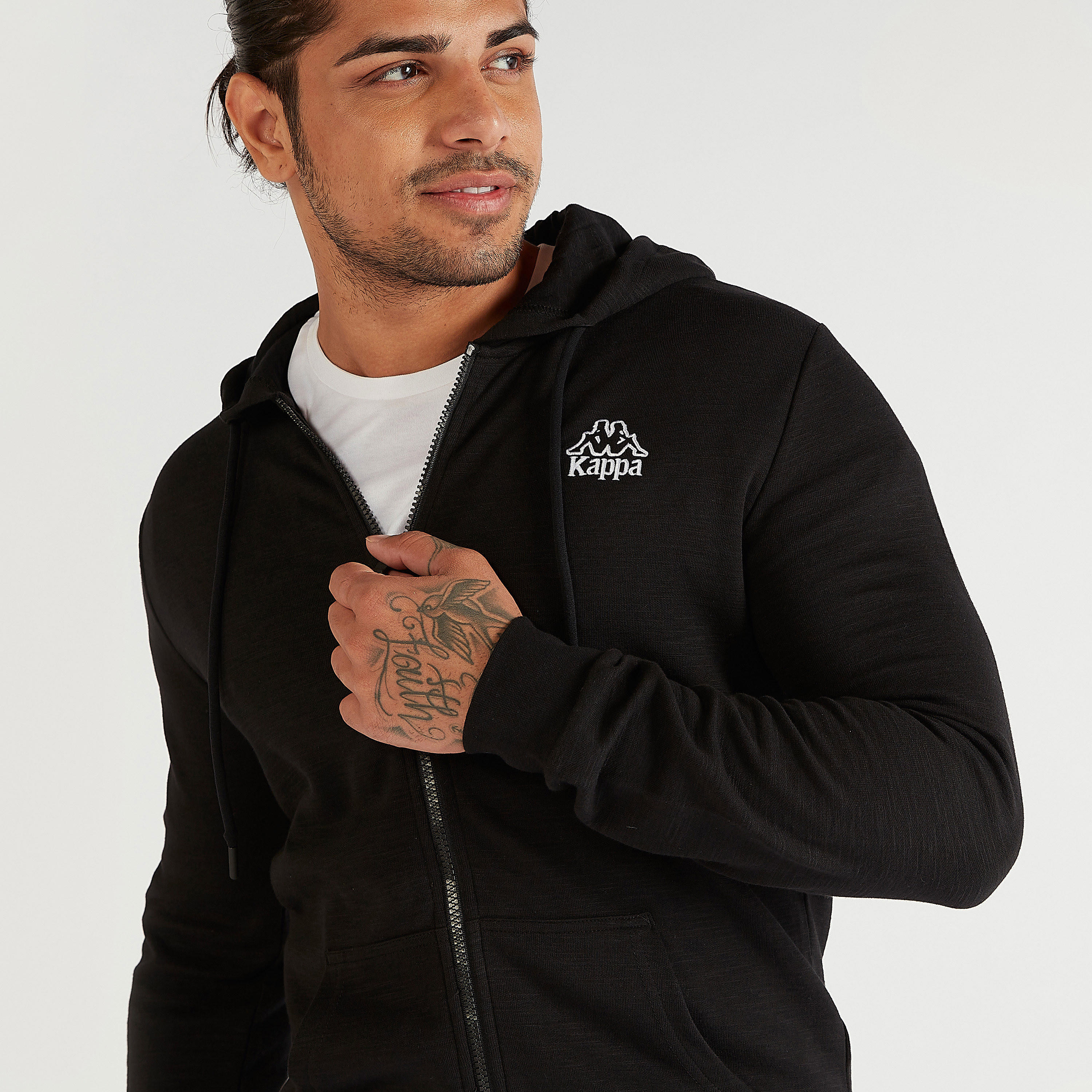 Kappa Solid Zip Through Hooded Jacket with Pockets -men-winterwear-hoodiesandsweatshirts-image-3