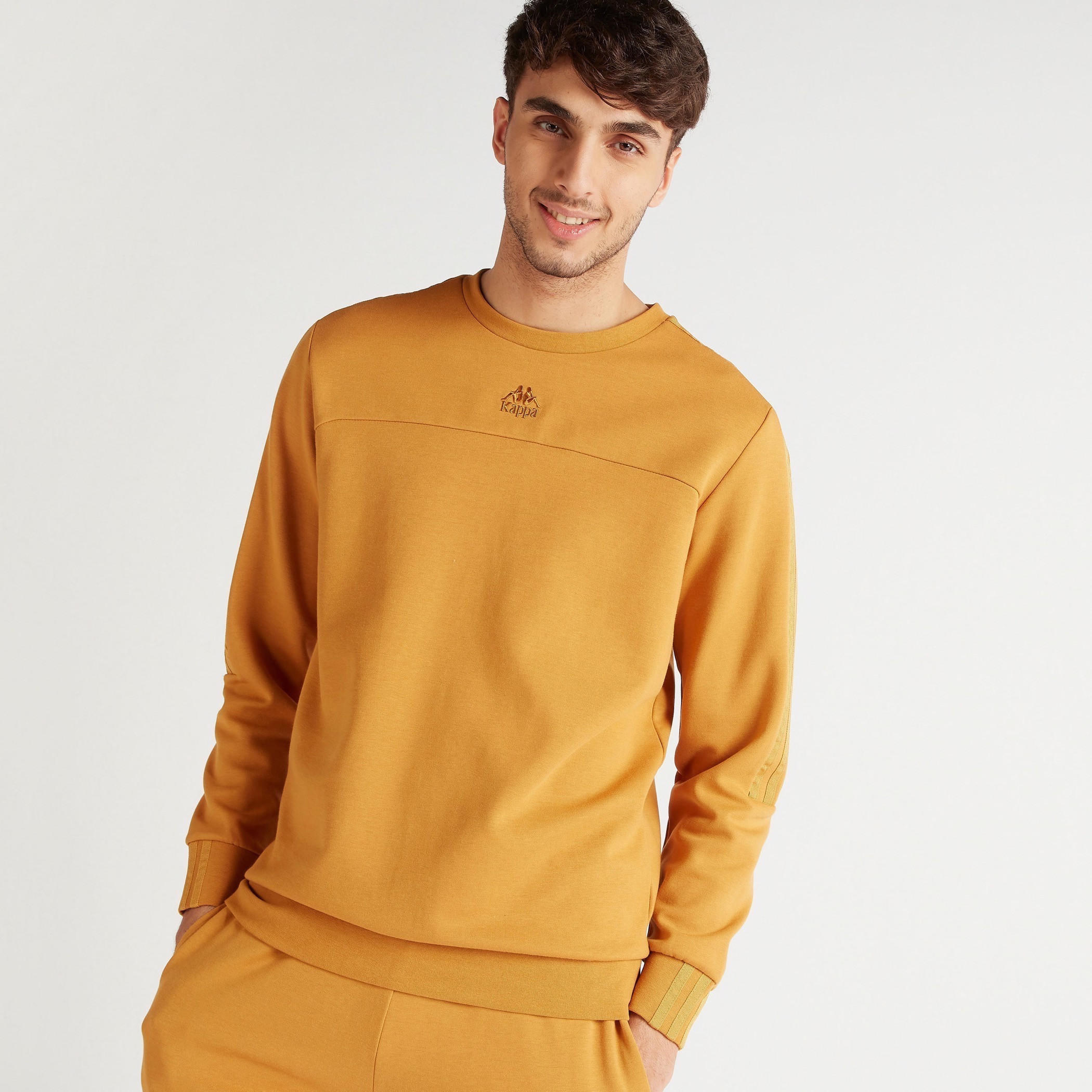 Kappa Solid Sweatshirt with Long Sleeves-men-winterwear-hoodiesandsweatshirts-image-2