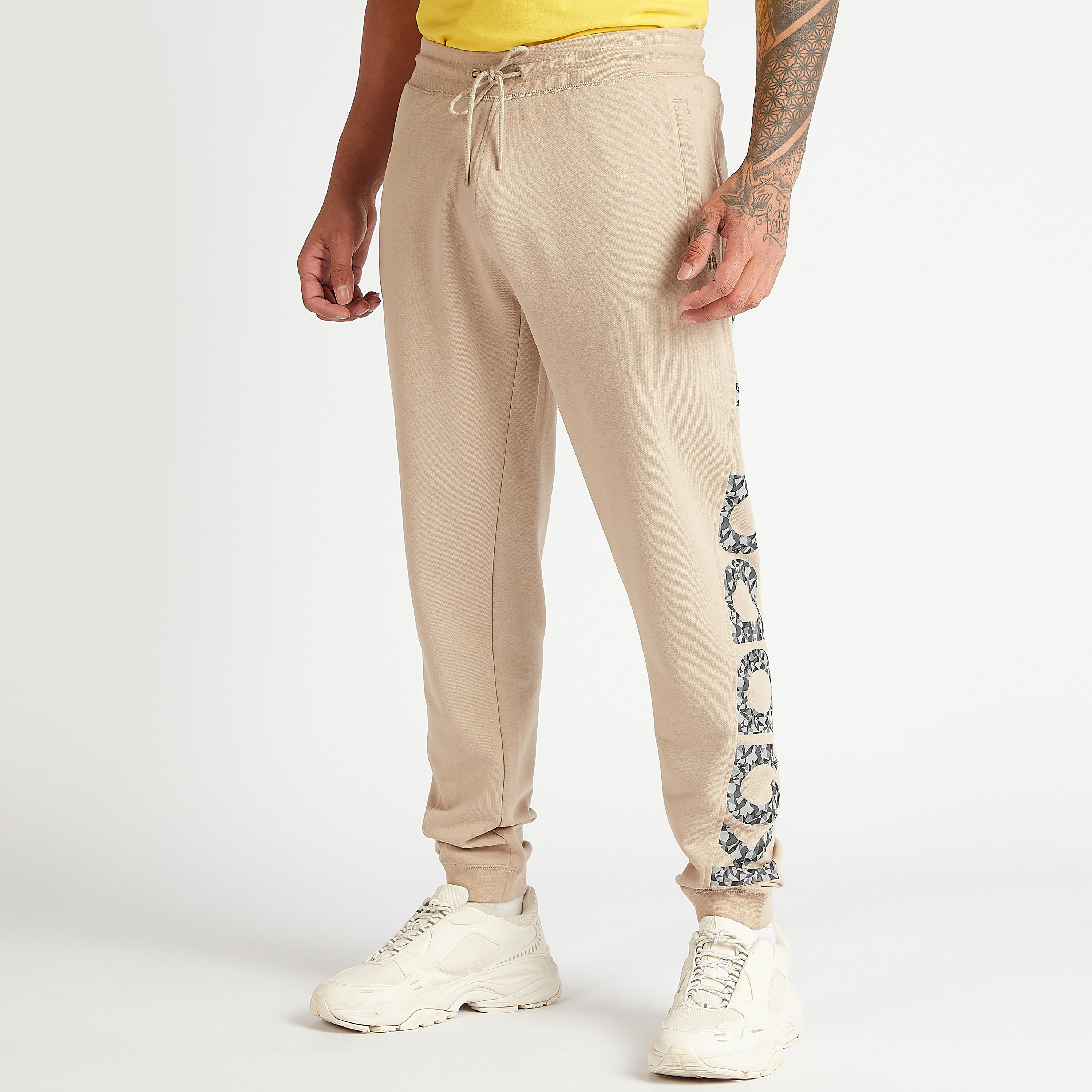 Kappa Logo Print Joggers with Drawstring Closure and Pockets-men-clothing-sportswearandactivewear-tracksuits-image-1