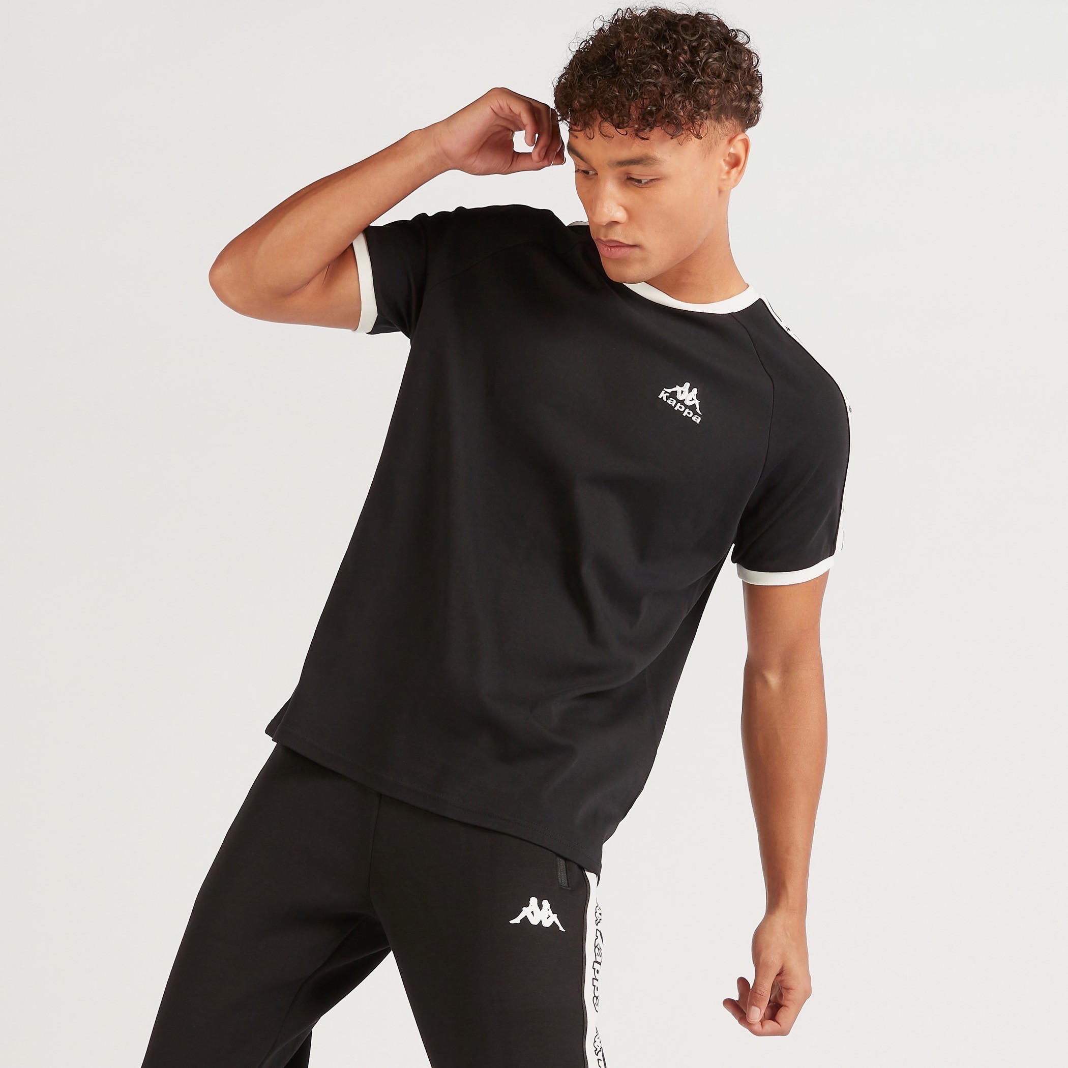 Kappa Crew Neck T-shirt with Short Sleeves and Tape Detail-men-clothing-sportswearandactivewear-tshirtsandpolos-image-1