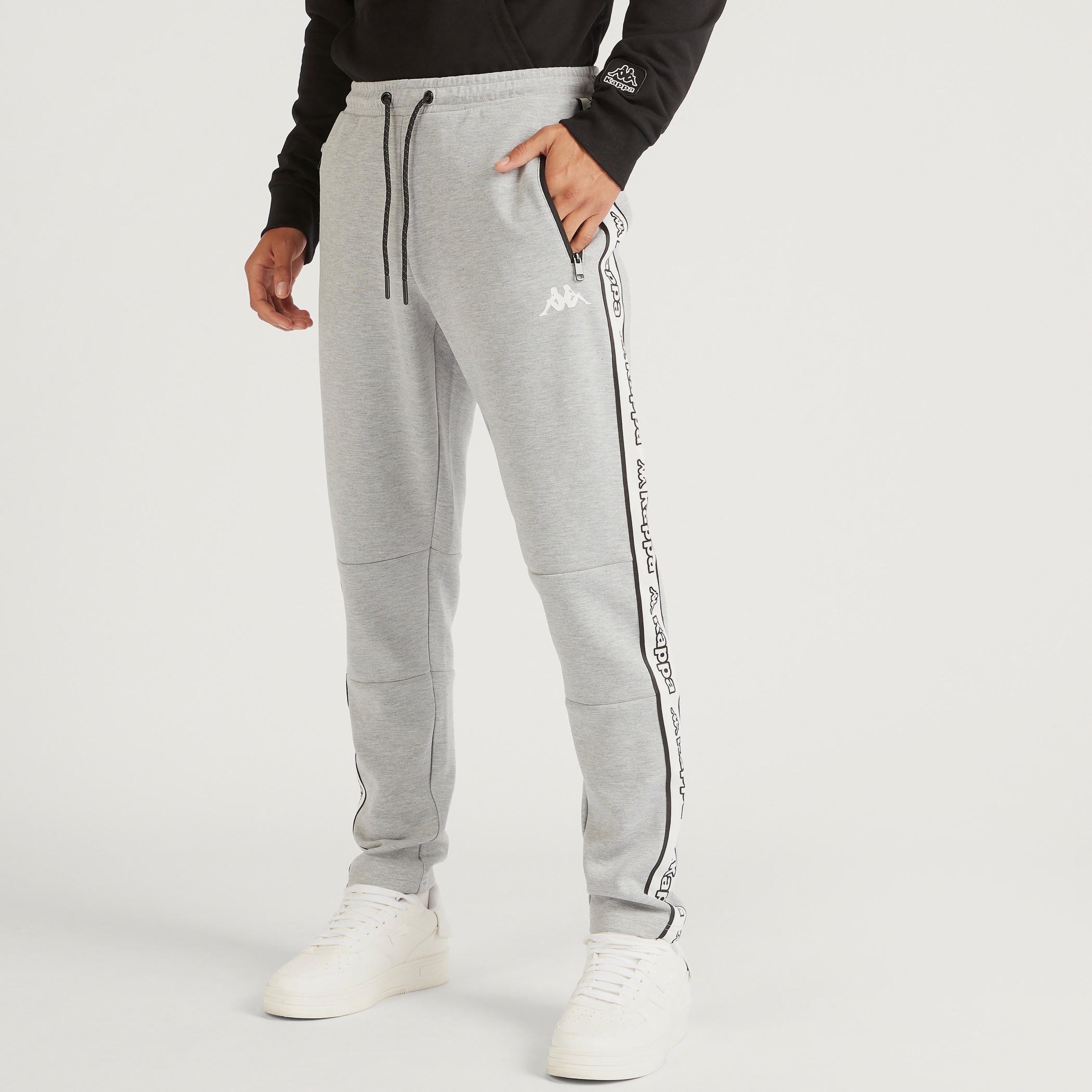 بنطلون رياضي بتفاصيل شريطة وطبعات شعار من كابا-men-clothing-sportswearandactivewear-tracksuits-image-1
