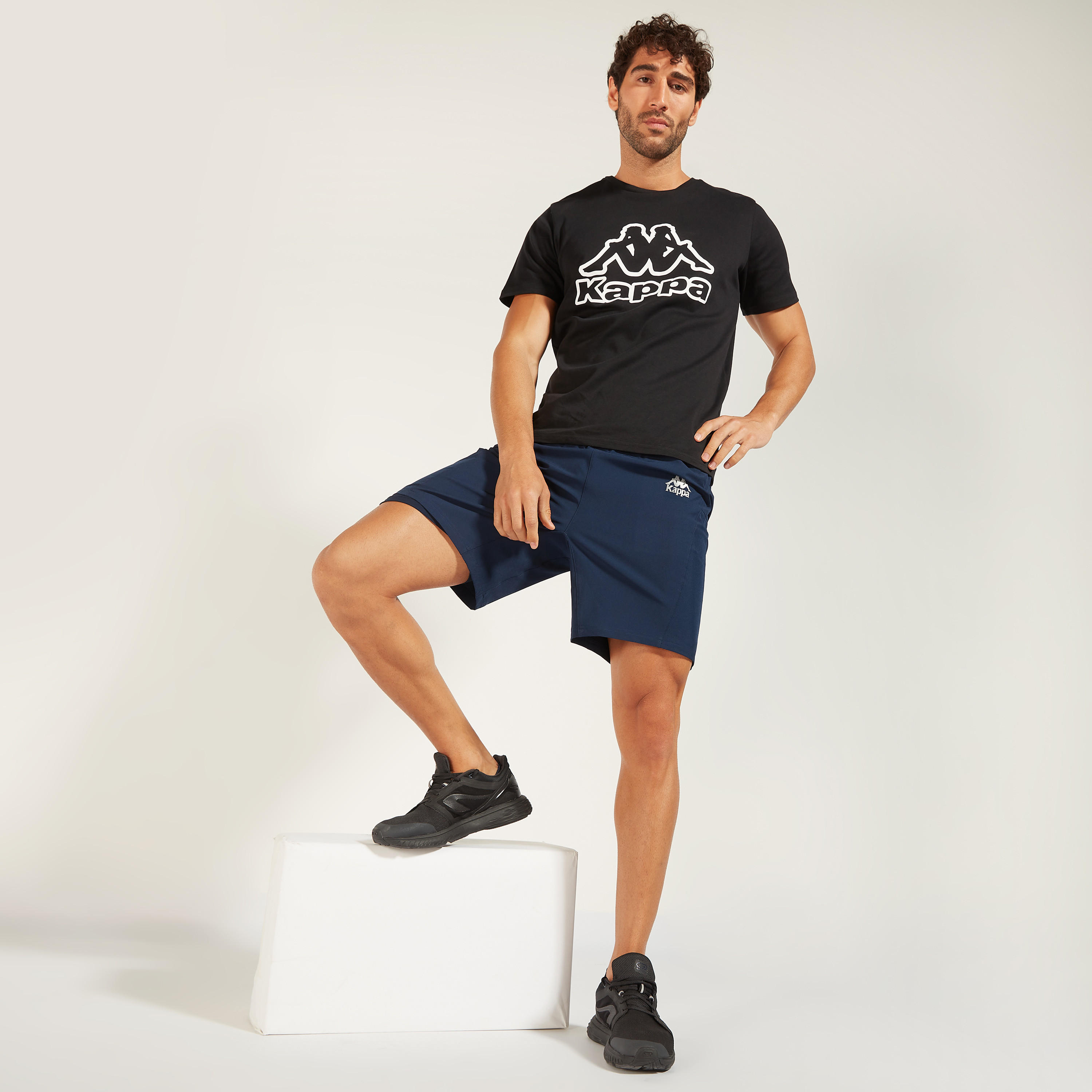 Kappa Logo Detail Shorts with Elasticised Waistband and Zipped Pockets-men-clothing-sportswearandactivewear-bottoms-image-1