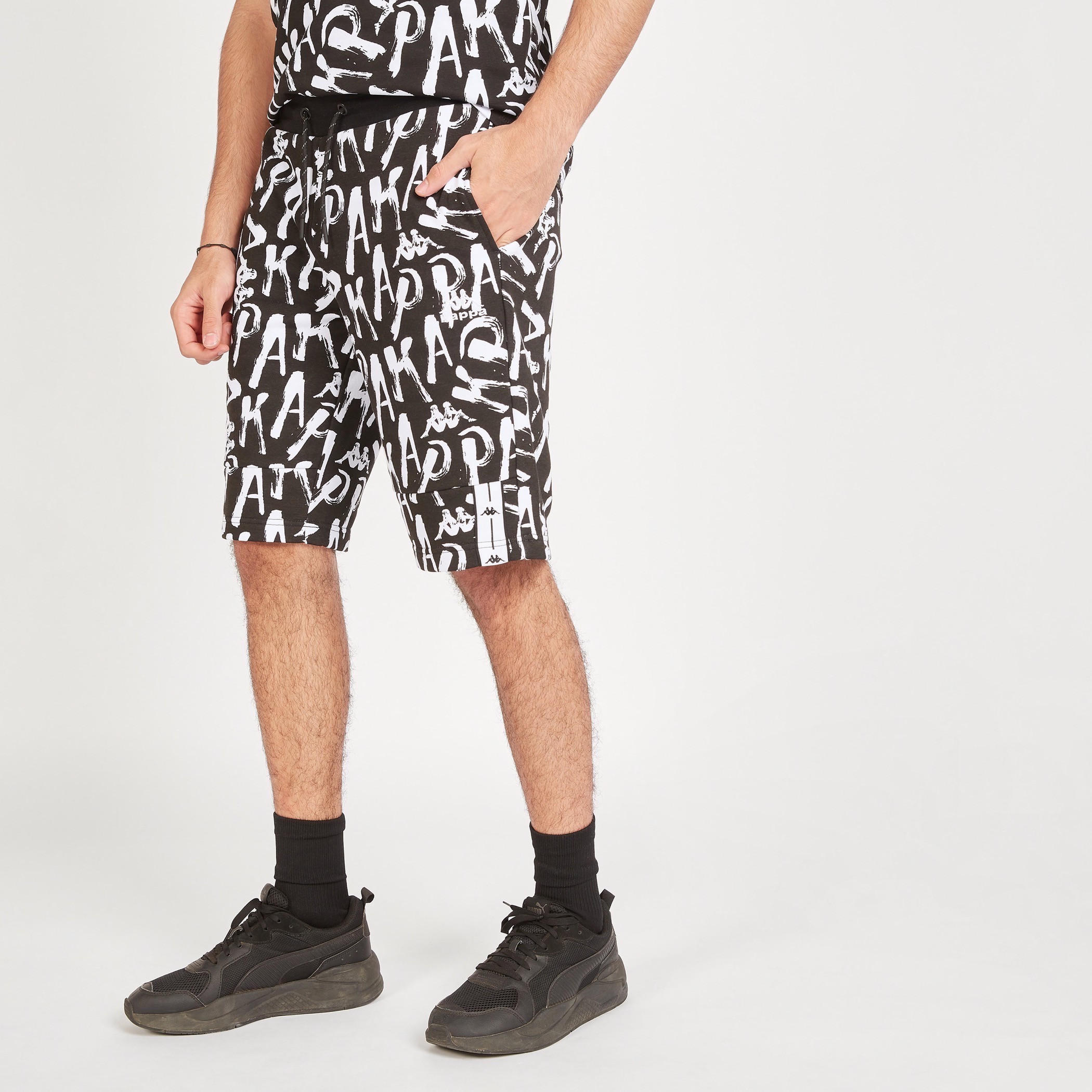 Kappa Printed Shorts with Drawstring Closure and Pockets-men-clothing-bottoms-shorts-image-1