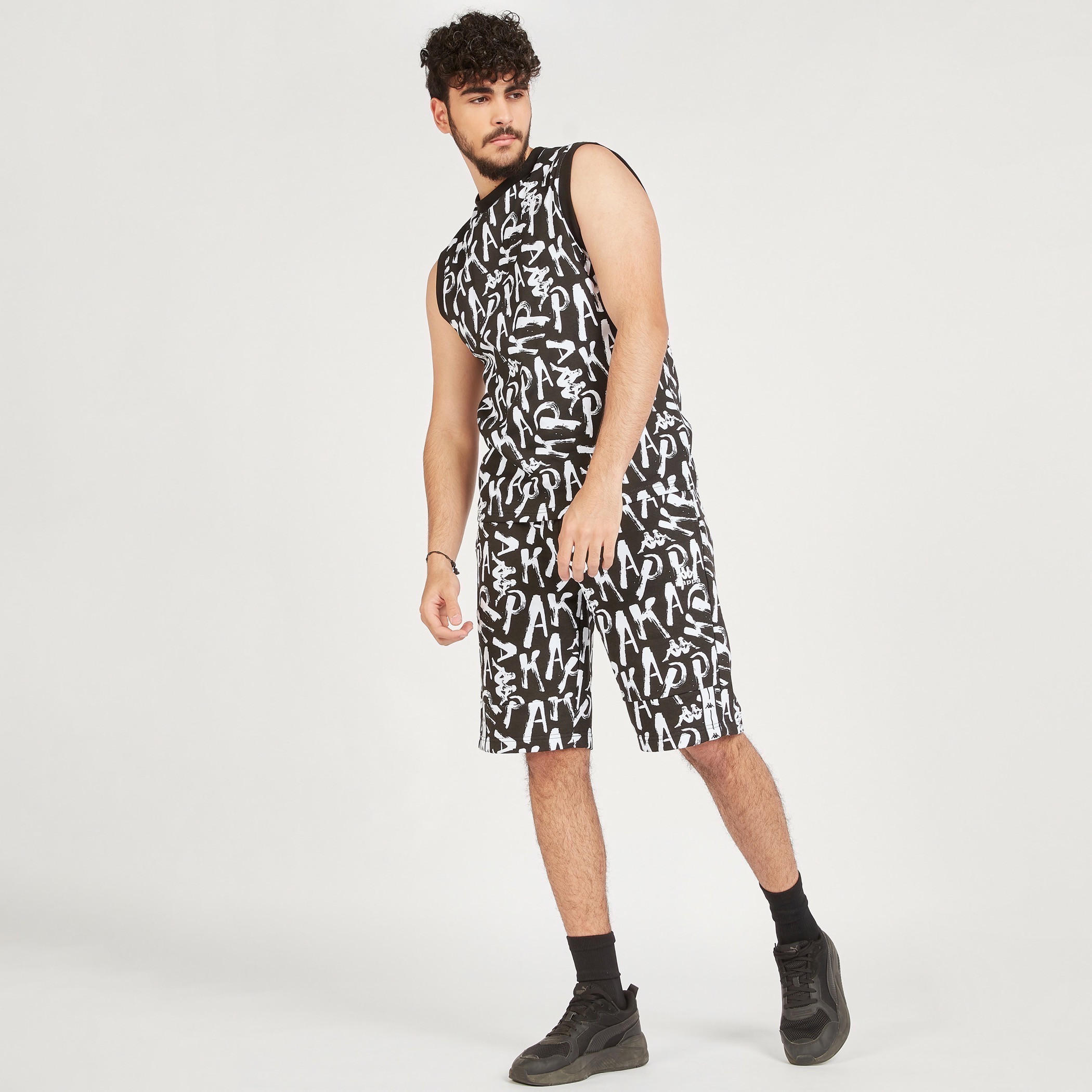 Kappa Printed Shorts with Drawstring Closure and Pockets-men-clothing-bottoms-shorts-image-2
