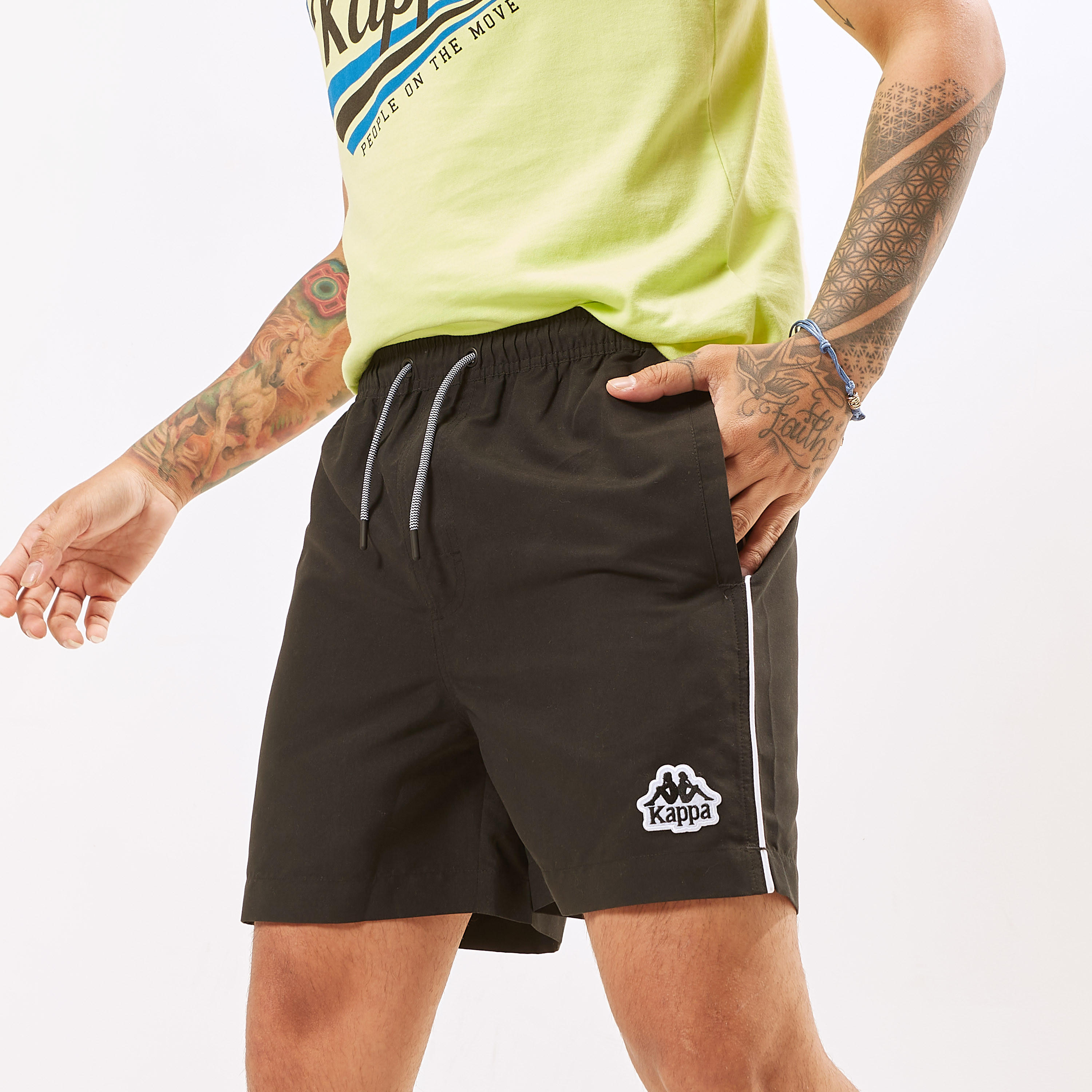 Kappa Logo Detail Shorts with Drawstring Closure and Pockets-men-clothing-sportswearandactivewear-bottoms-image-1