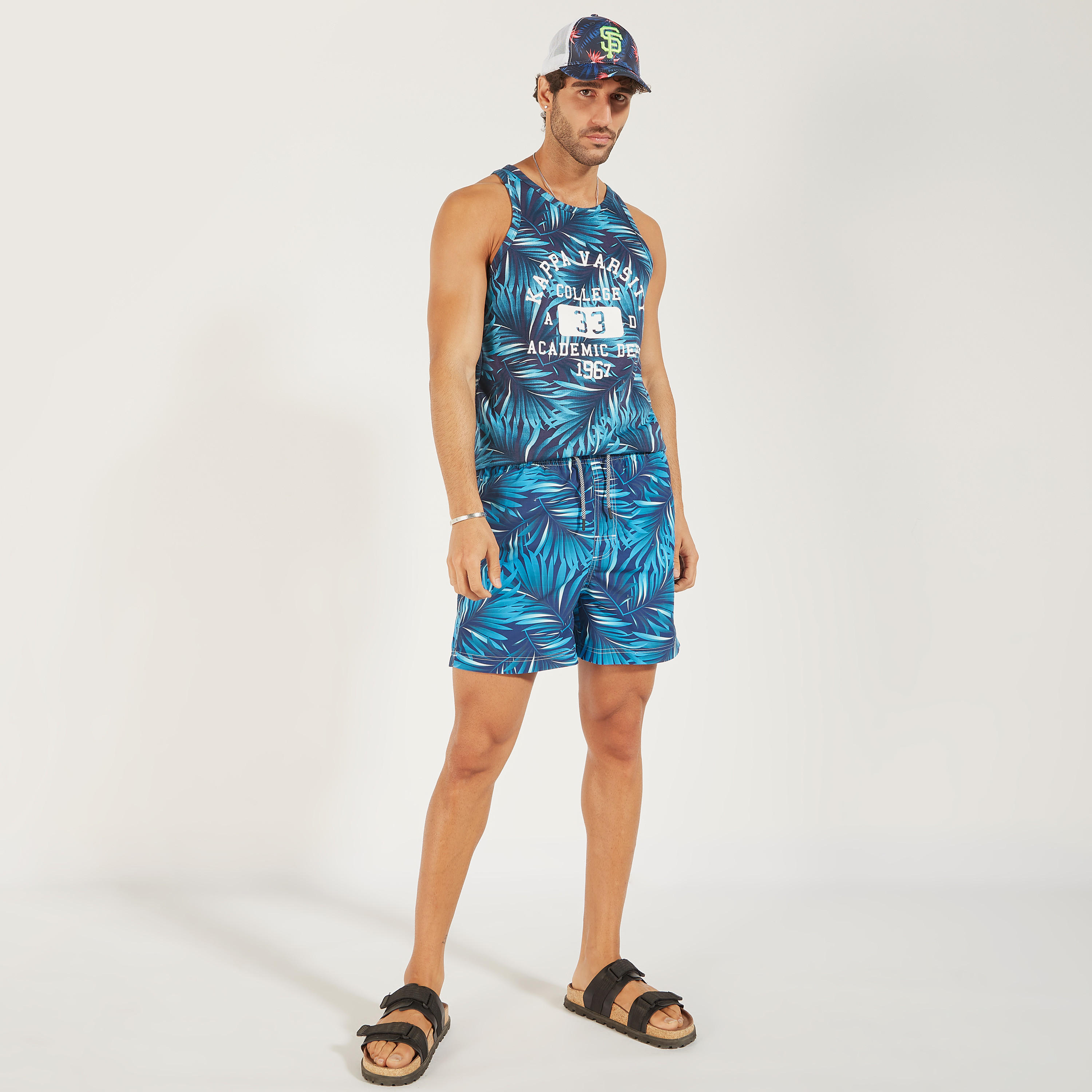Kappa Printed Mid-Rise Shorts with Drawstring Closure and Pockets-men-clothing-sportswearandactivewear-bottoms-image-2