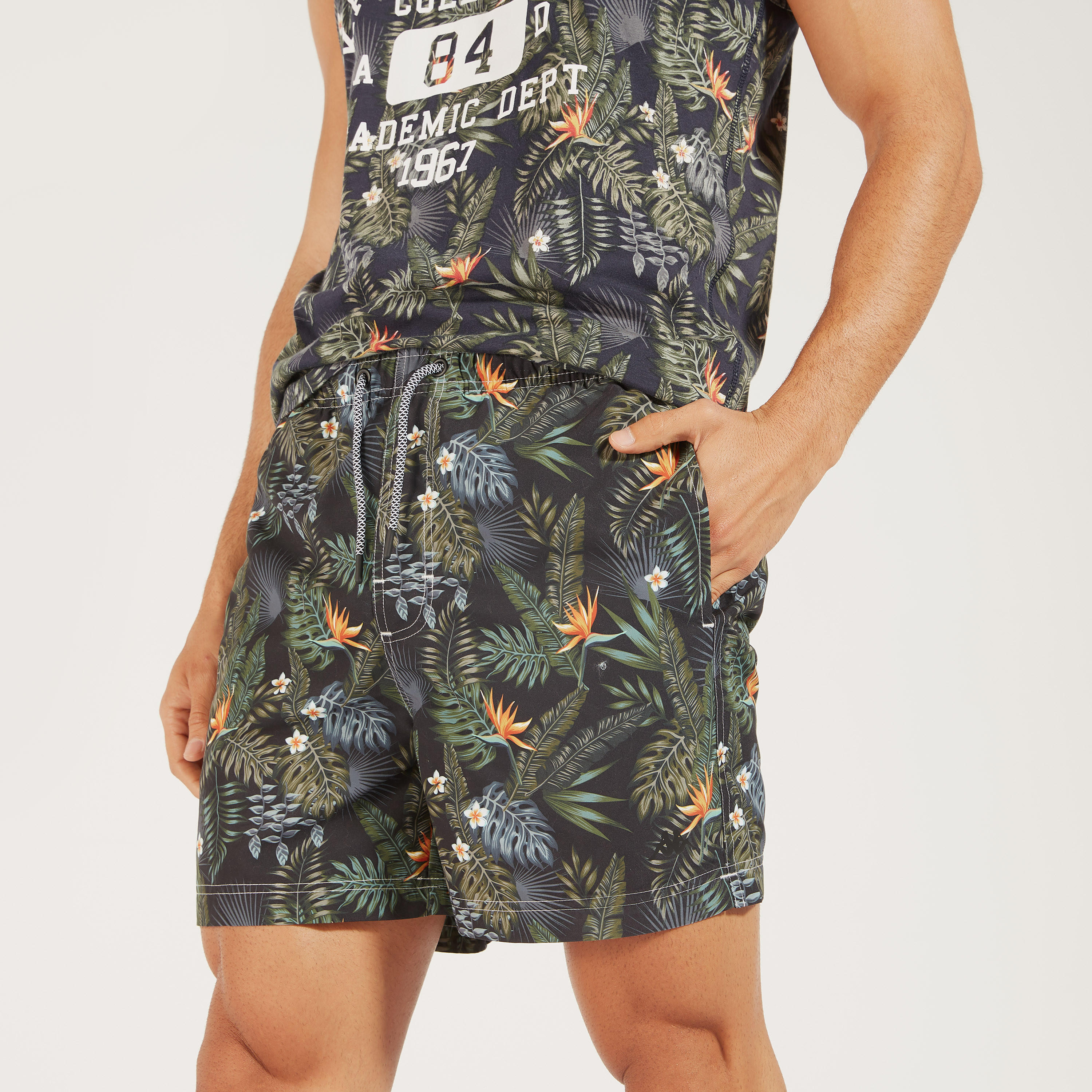 Kappa Printed Mid-Rise Shorts with Drawstring Closure and Pockets-men-clothing-sportswearandactivewear-bottoms-image-1