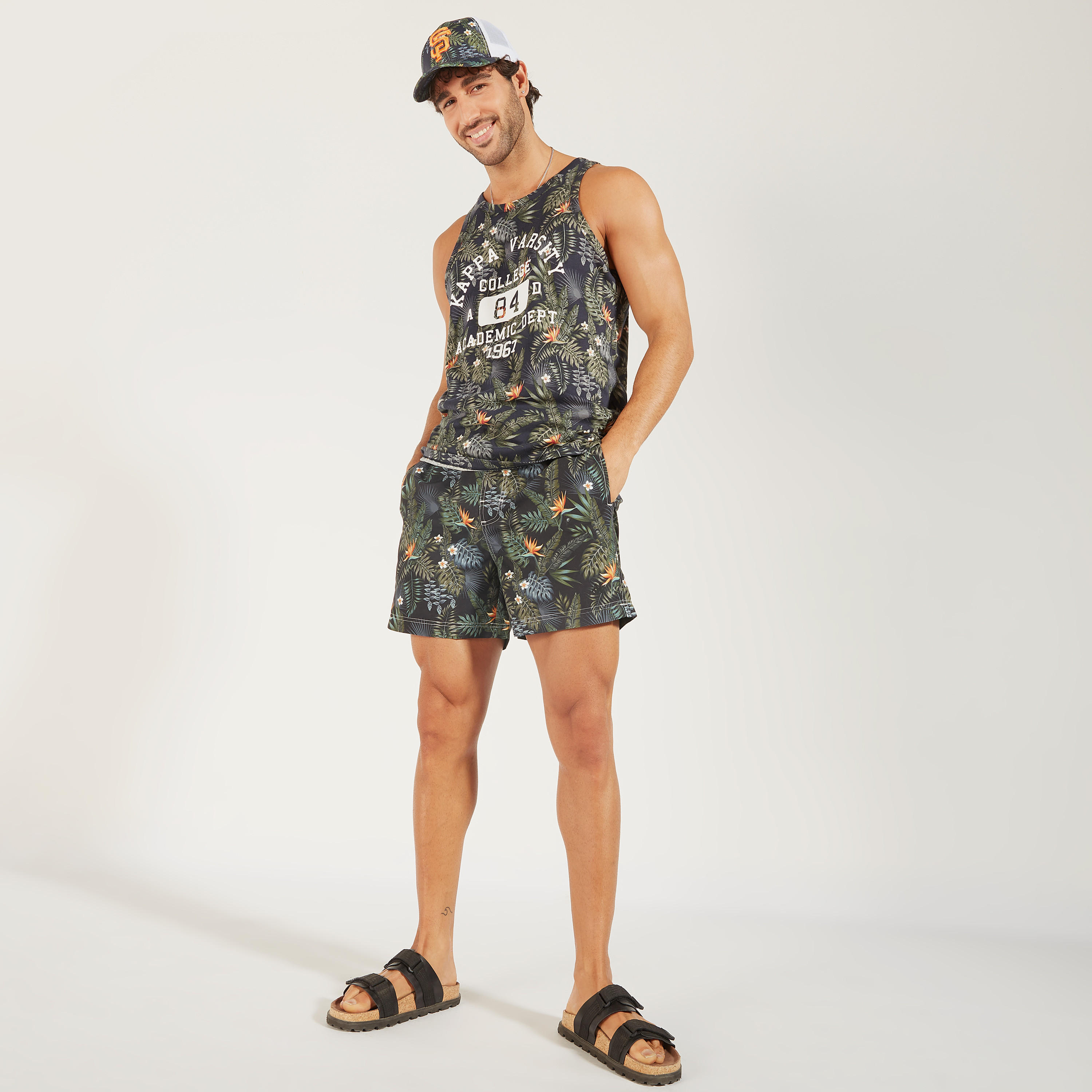 Kappa Printed Mid-Rise Shorts with Drawstring Closure and Pockets-men-clothing-sportswearandactivewear-bottoms-image-5