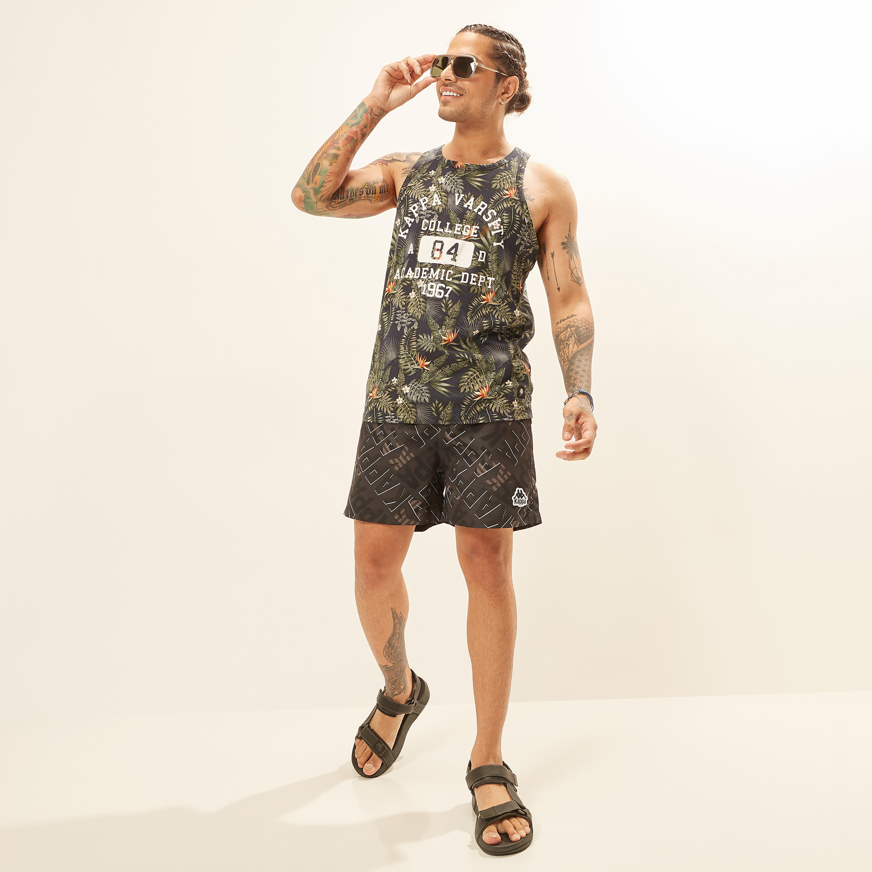 Kappa All Over Print Shorts with Drawstring Closure and Pockets-men-clothing-sportswearandactivewear-bottoms-image-2
