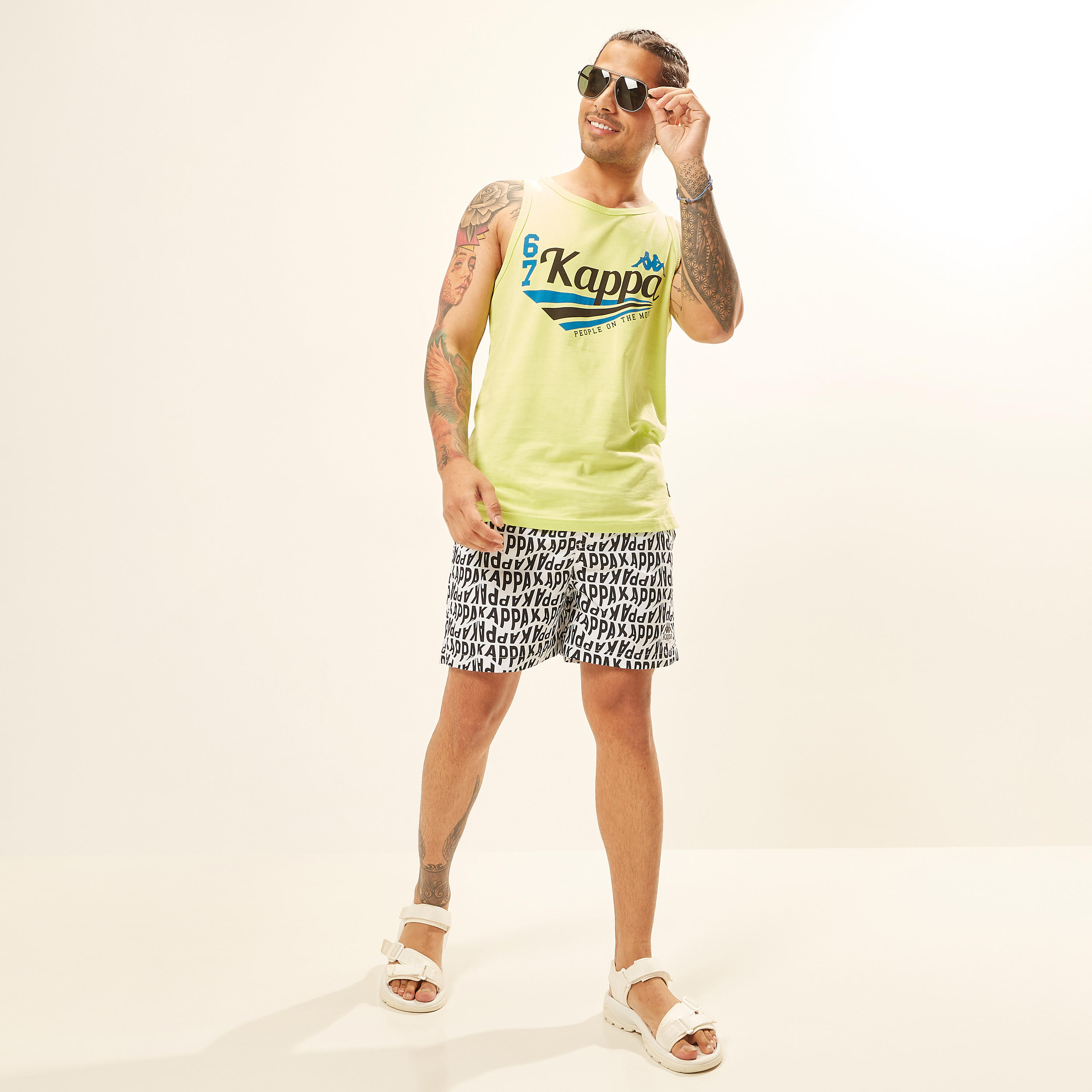 شورت برباط إغلاق وجيوب وطبعات من كابا-men-clothing-bottoms-shorts-image-2