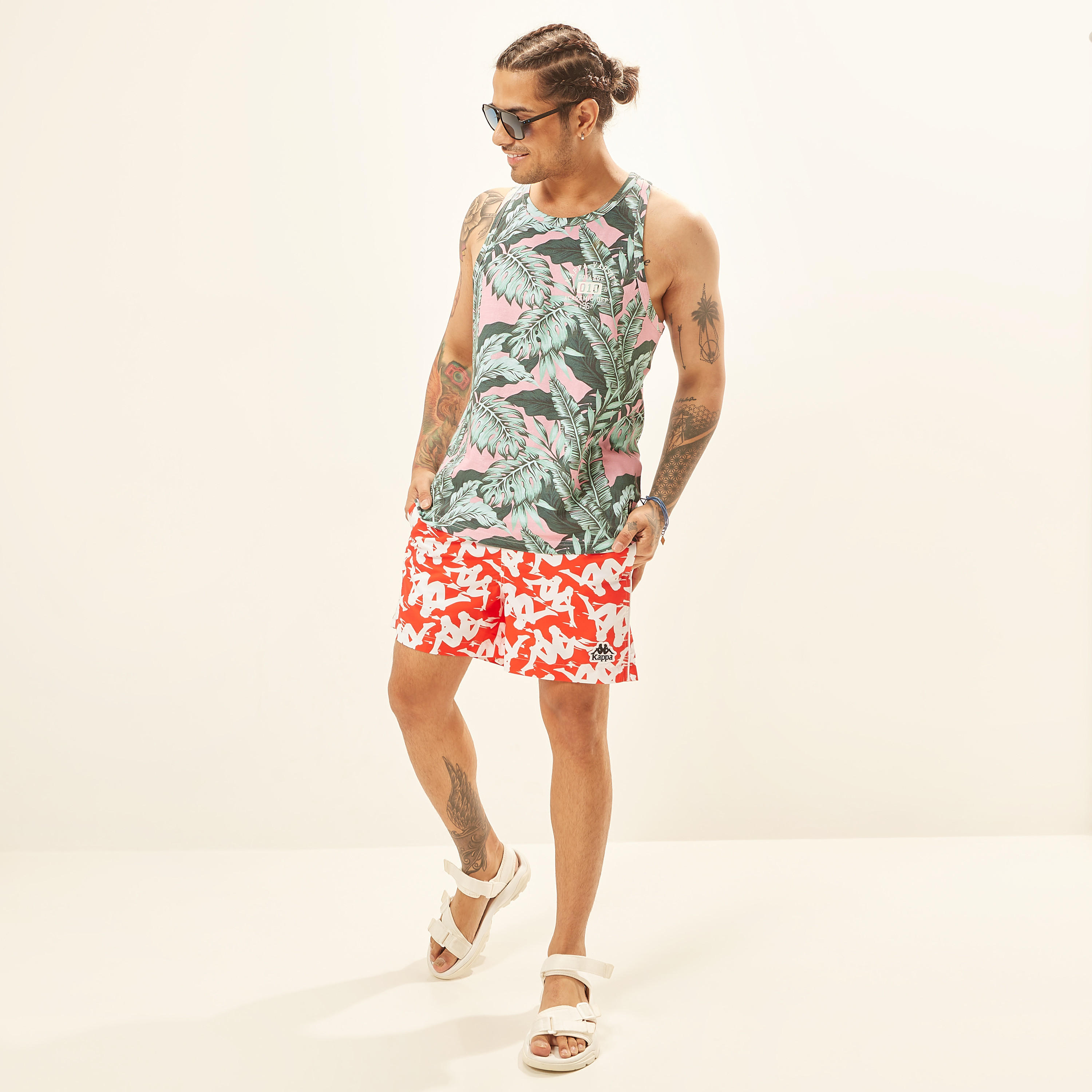 Kappa All Over Print Shorts with Drawstring Closure and Pockets-men-clothing-sportswearandactivewear-bottoms-image-2