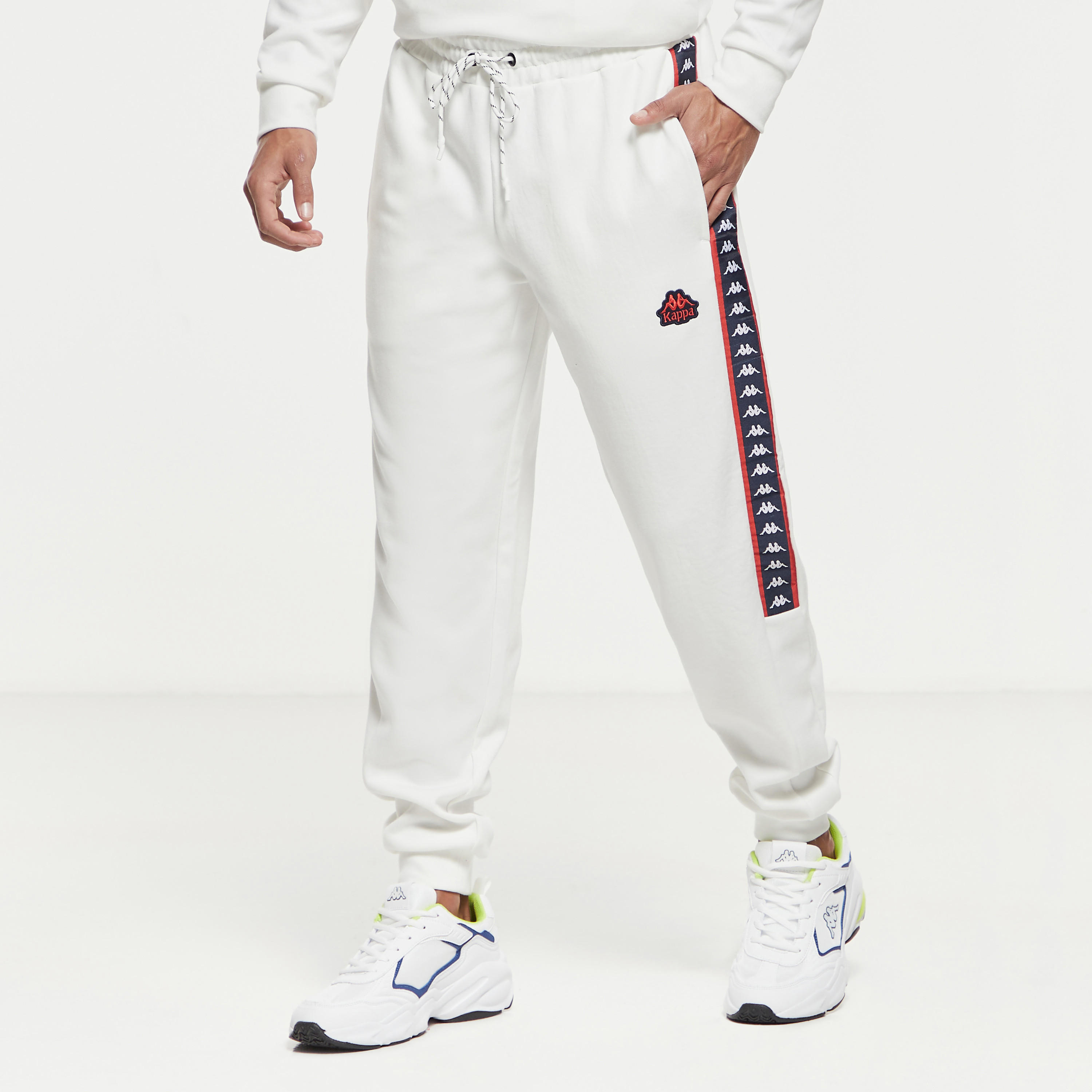 Kappa Logo Tape Detail Joggers with Drawstring Closure and Pockets-men-clothing-sportswearandactivewear-bottoms-image-1