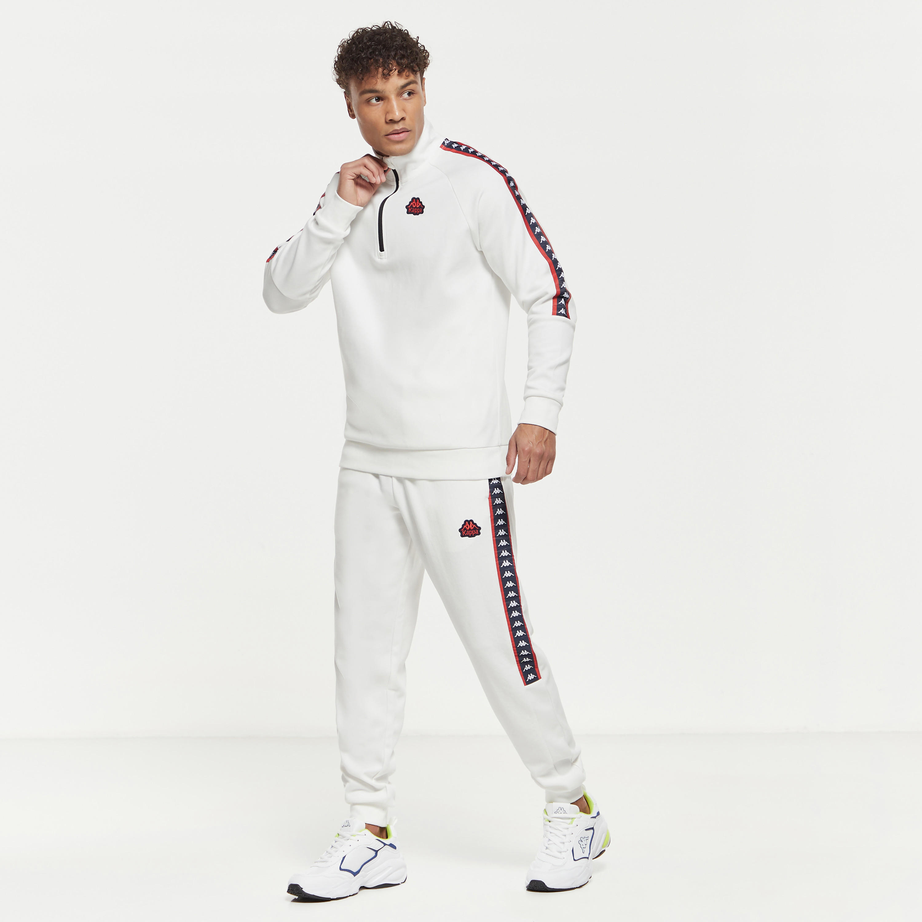 Kappa Logo Tape Detail Joggers with Drawstring Closure and Pockets-men-clothing-sportswearandactivewear-bottoms-image-2