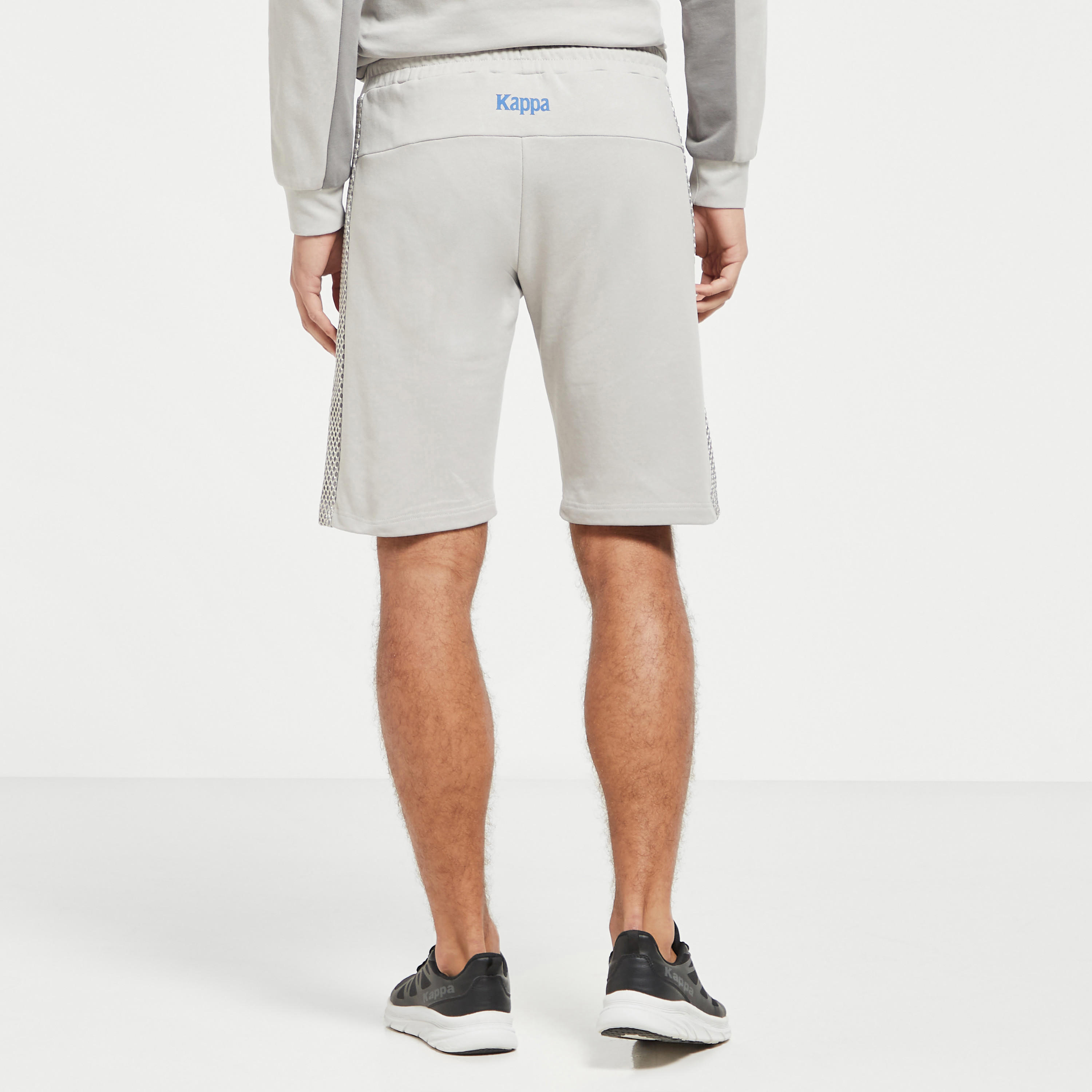 Kappa Logo Print Shorts with Mesh Panel and Drawstring Closure-men-clothing-bottoms-shorts-image-3