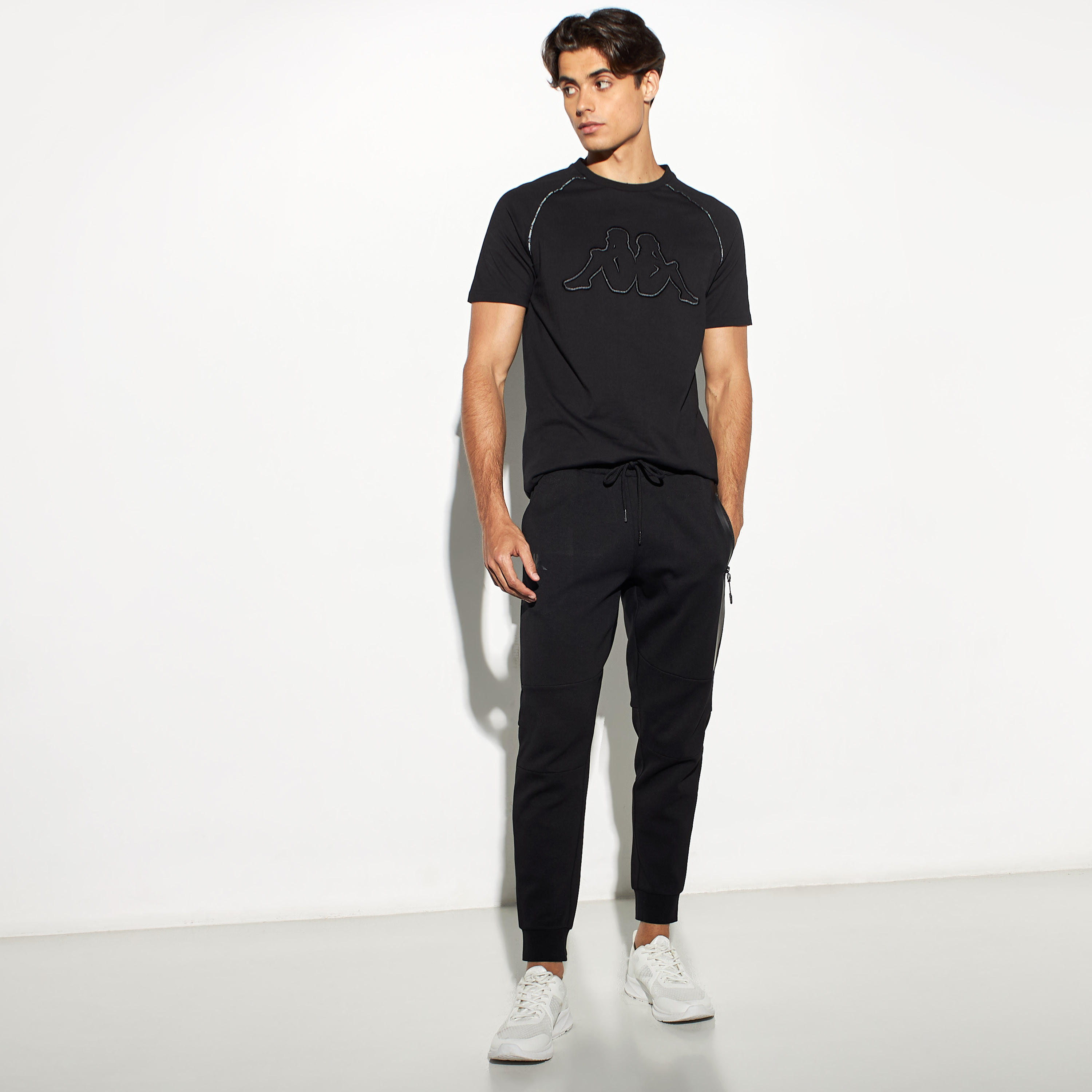 Kappa Solid Joggers with Drawstring Closure and Zipper Pockets-men-clothing-sportswearandactivewear-bottoms-image-4