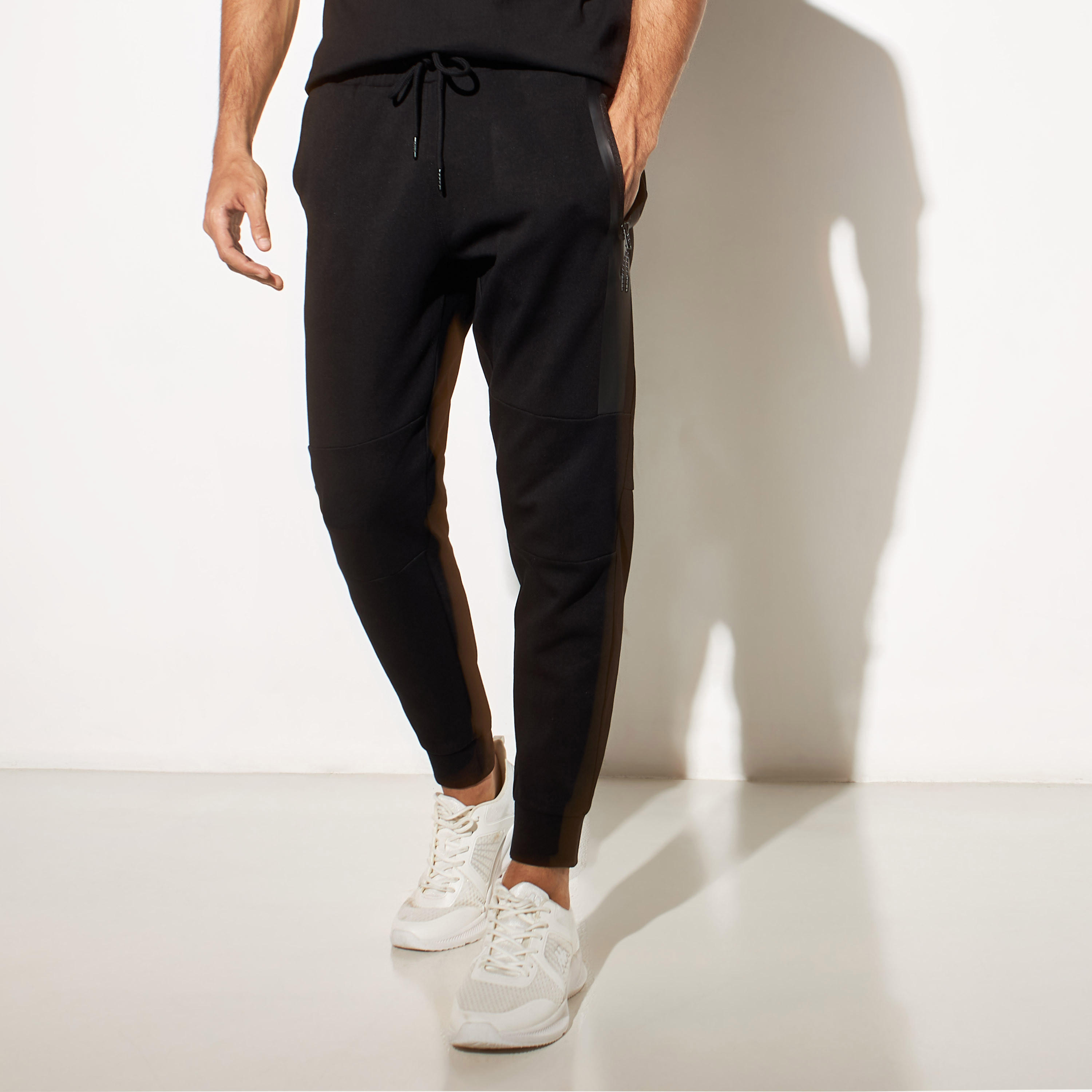 Kappa Solid Joggers with Drawstring Closure and Zipper Pockets-men-clothing-sportswearandactivewear-bottoms-image-1