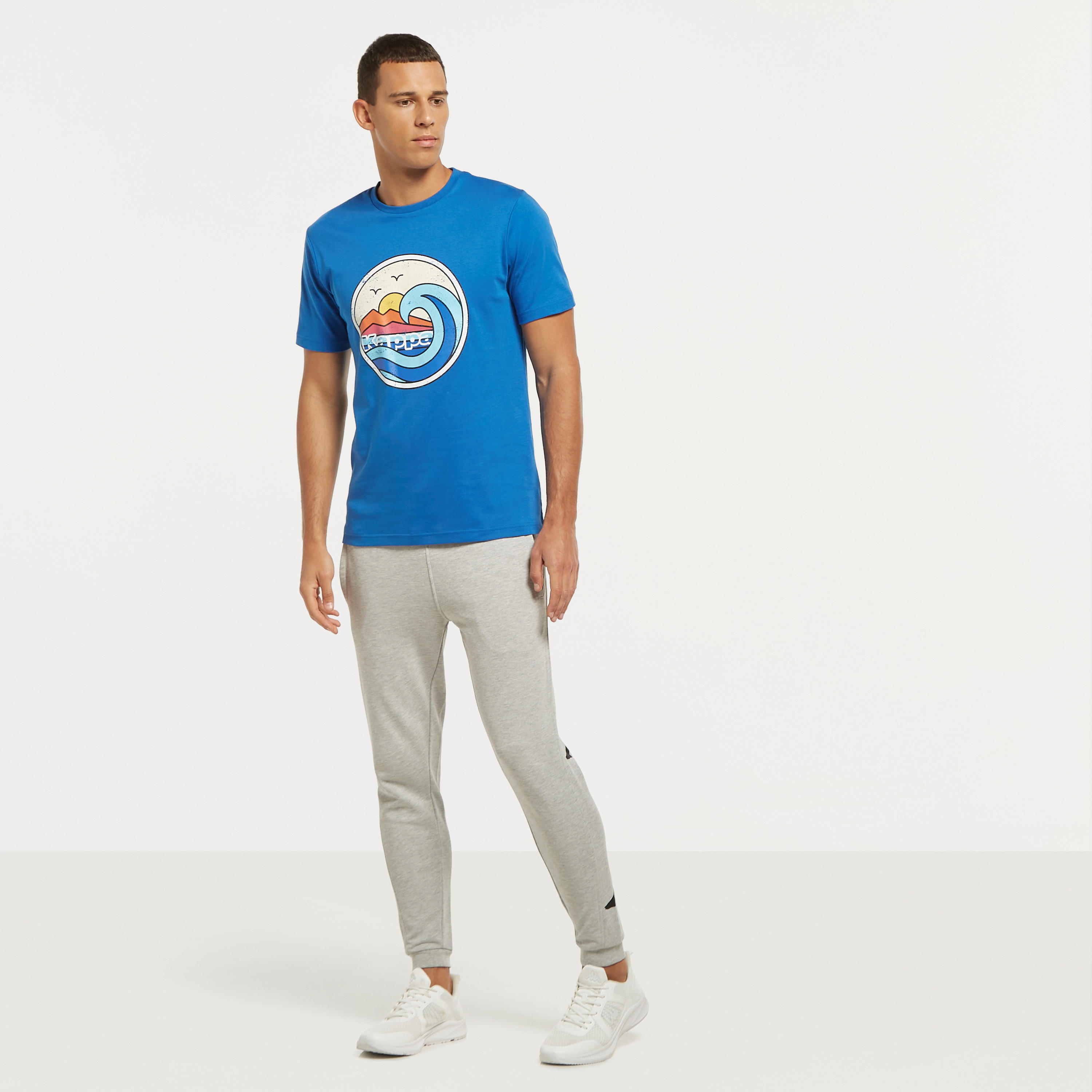 Kappa Logo Print Joggers with Drawstring Closure and Pockets-men-clothing-sportswearandactivewear-bottoms-image-2