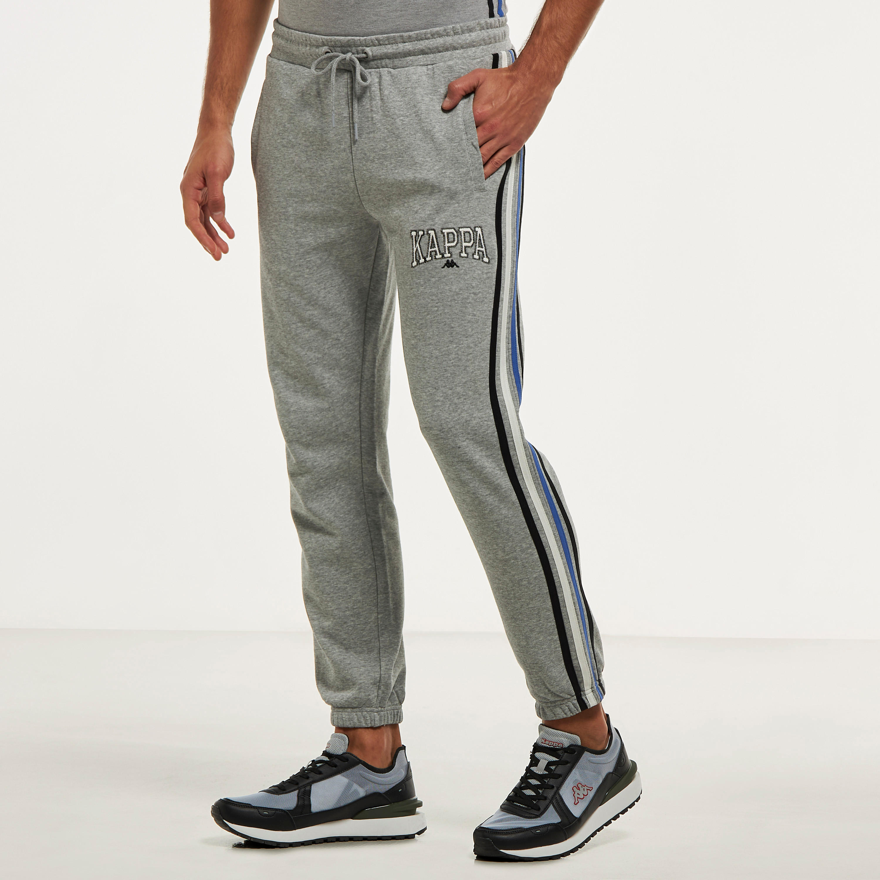 Kappa Tape Detail Joggers with Drawstring Closure and Pockets-men-clothing-sportswearandactivewear-bottoms-image-1