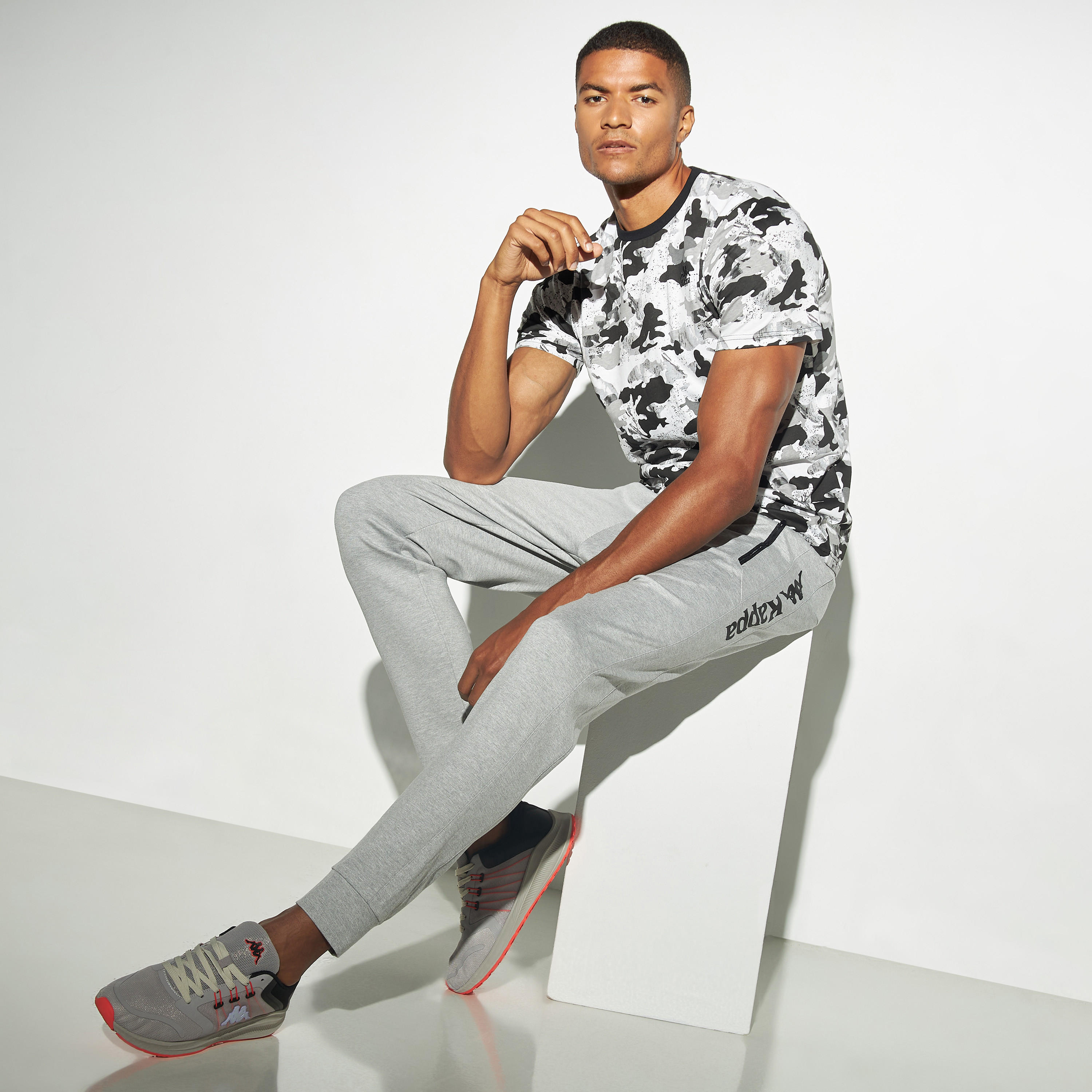 Kappa Logo Print Joggers with Drawstring Closure and Pockets-men-clothing-sportswearandactivewear-tracksuits-image-2
