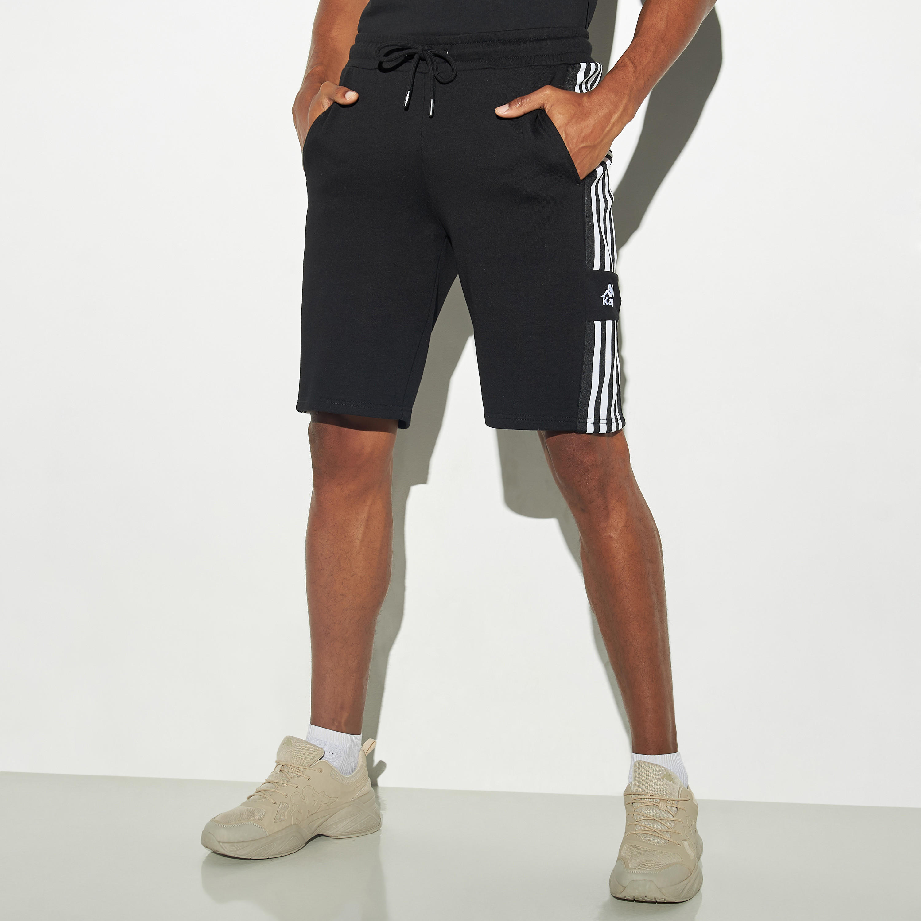Kappa Tape Detail Shorts with Drawstring Closure and Pockets-men-clothing-bottoms-shorts-image-1