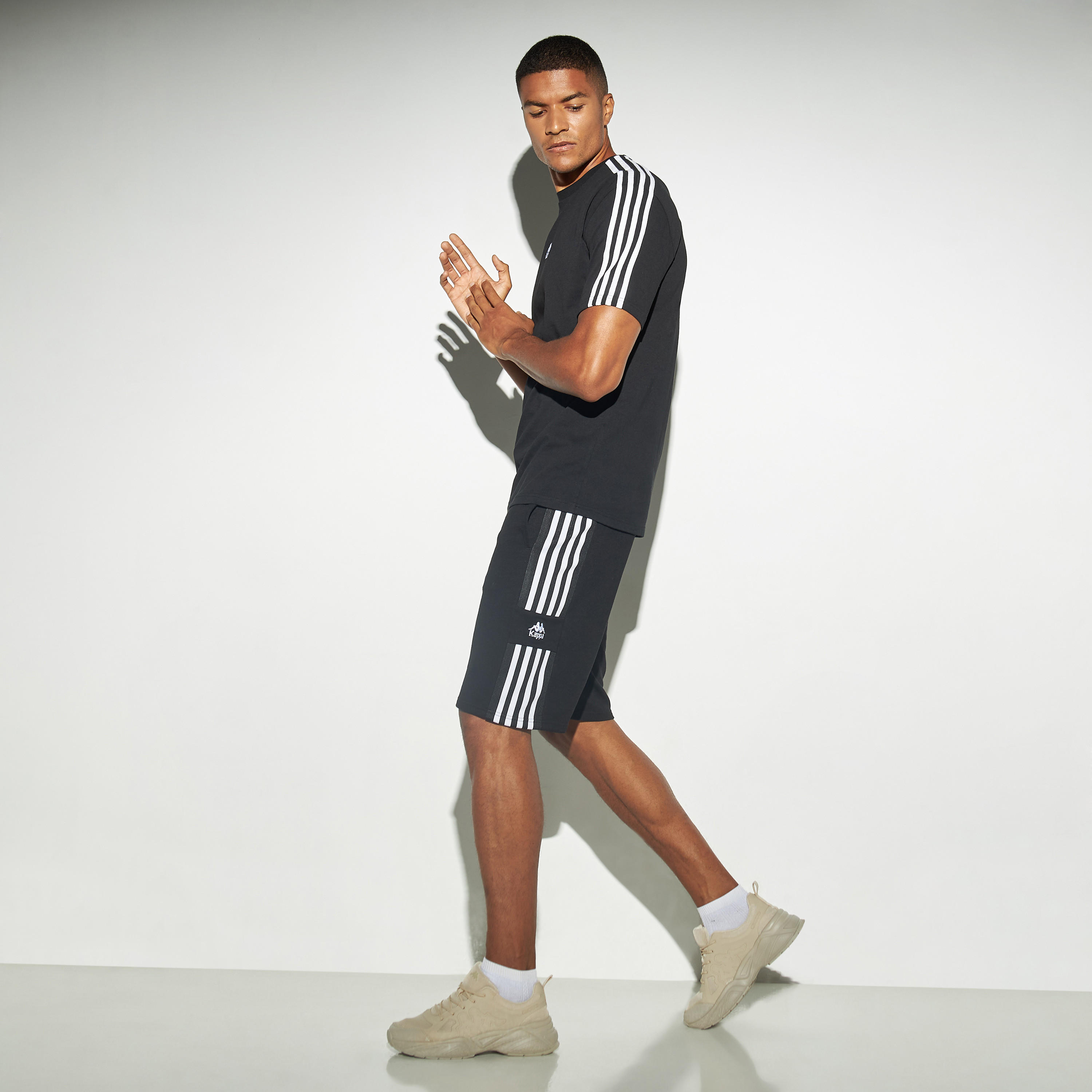 Kappa Tape Detail Shorts with Drawstring Closure and Pockets-men-clothing-bottoms-shorts-image-2