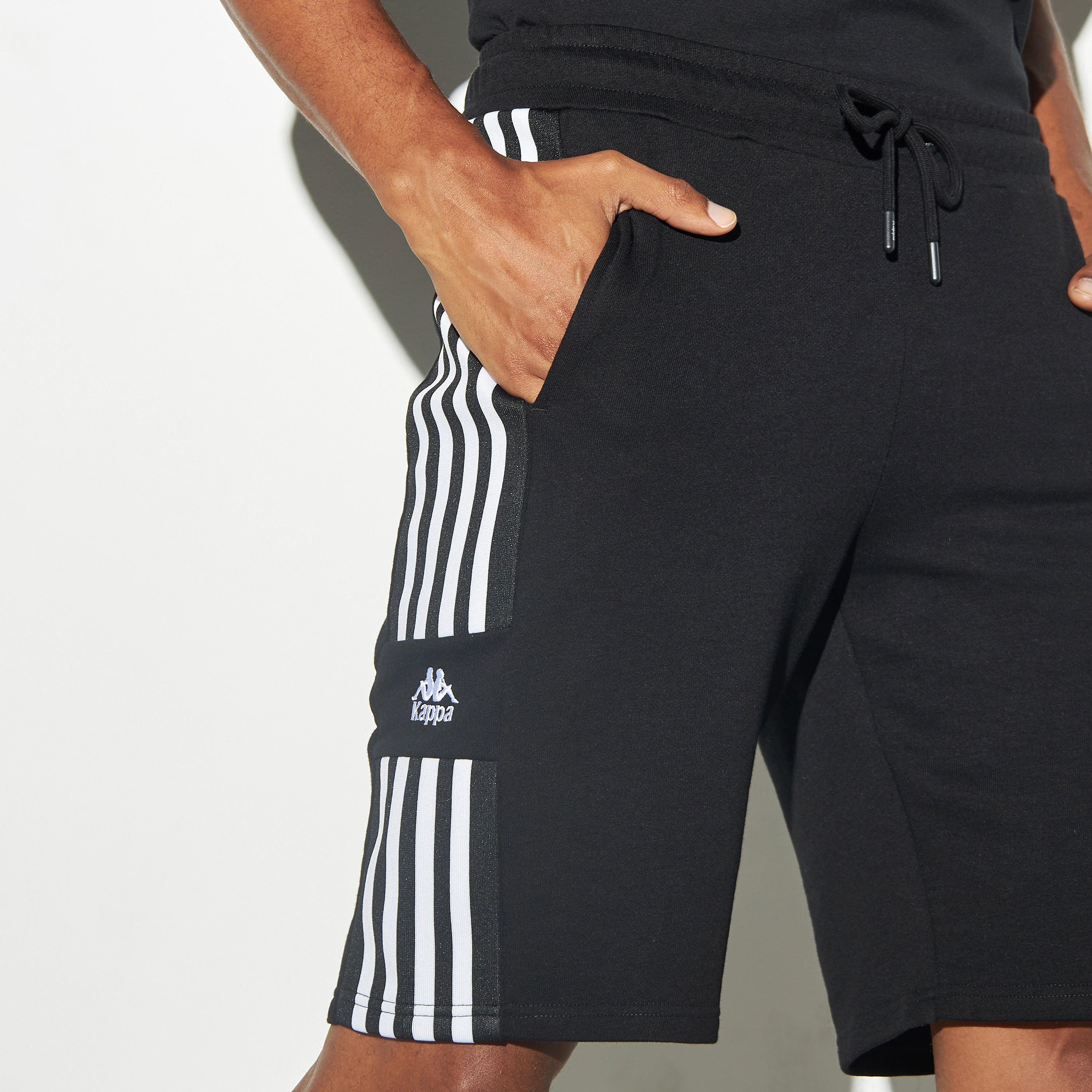 Kappa Tape Detail Shorts with Drawstring Closure and Pockets-men-clothing-bottoms-shorts-image-4