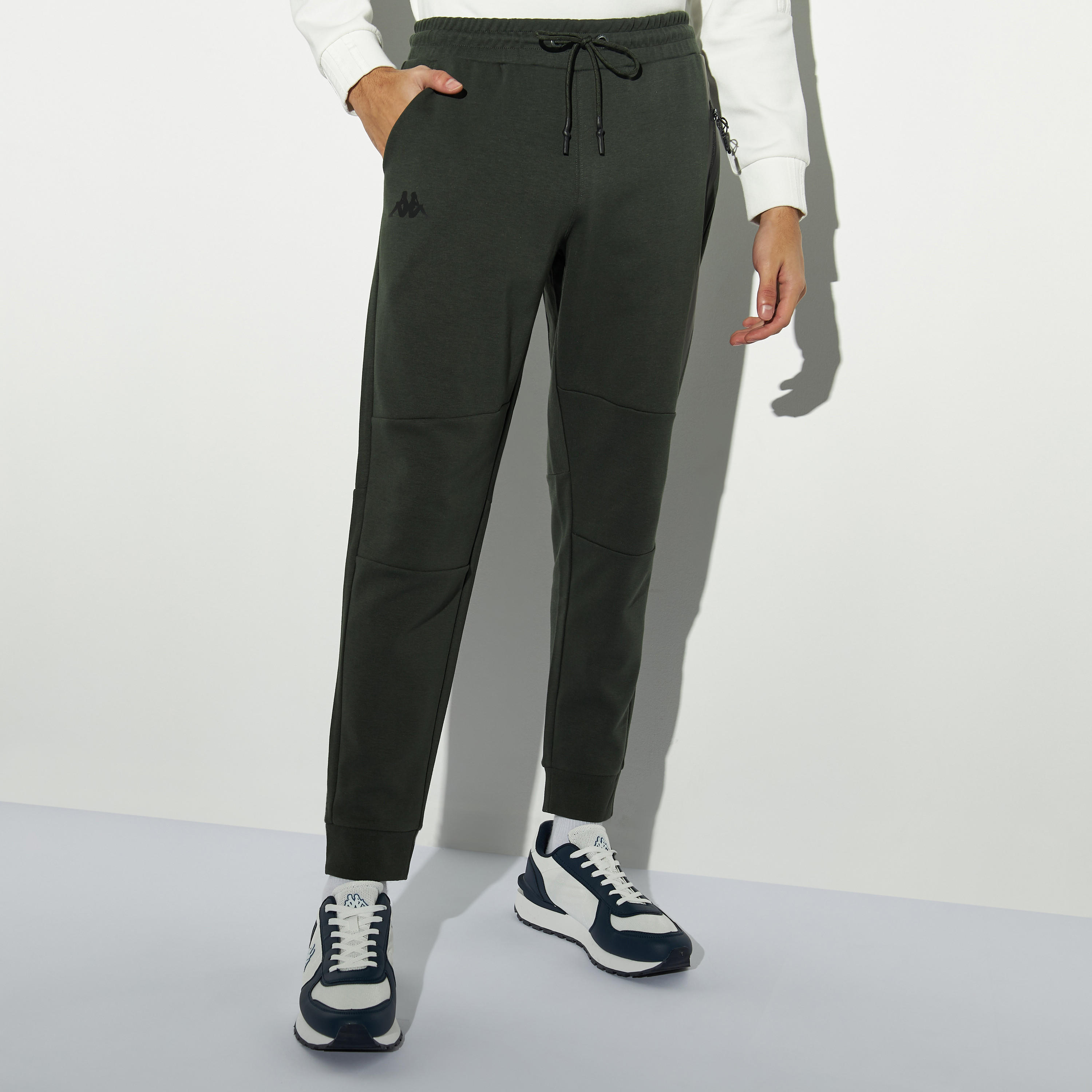 Kappa Solid Joggers with Drawstring Closure and Zipper Pockets-men-clothing-sportswearandactivewear-bottoms-image-1