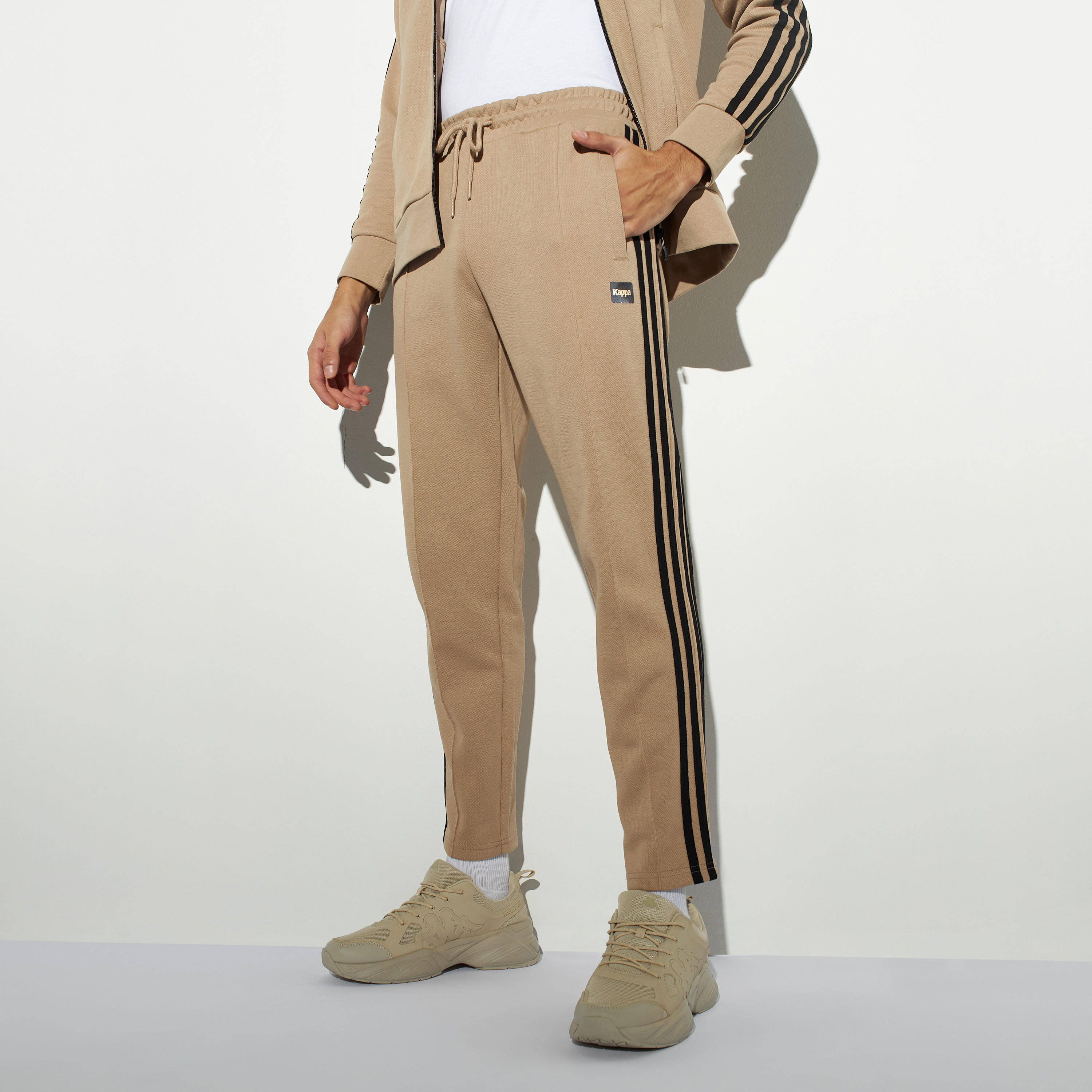 Kappa Tape Detail Joggers with Drawstring Closure and Pockets-men-clothing-sportswearandactivewear-bottoms-image-1