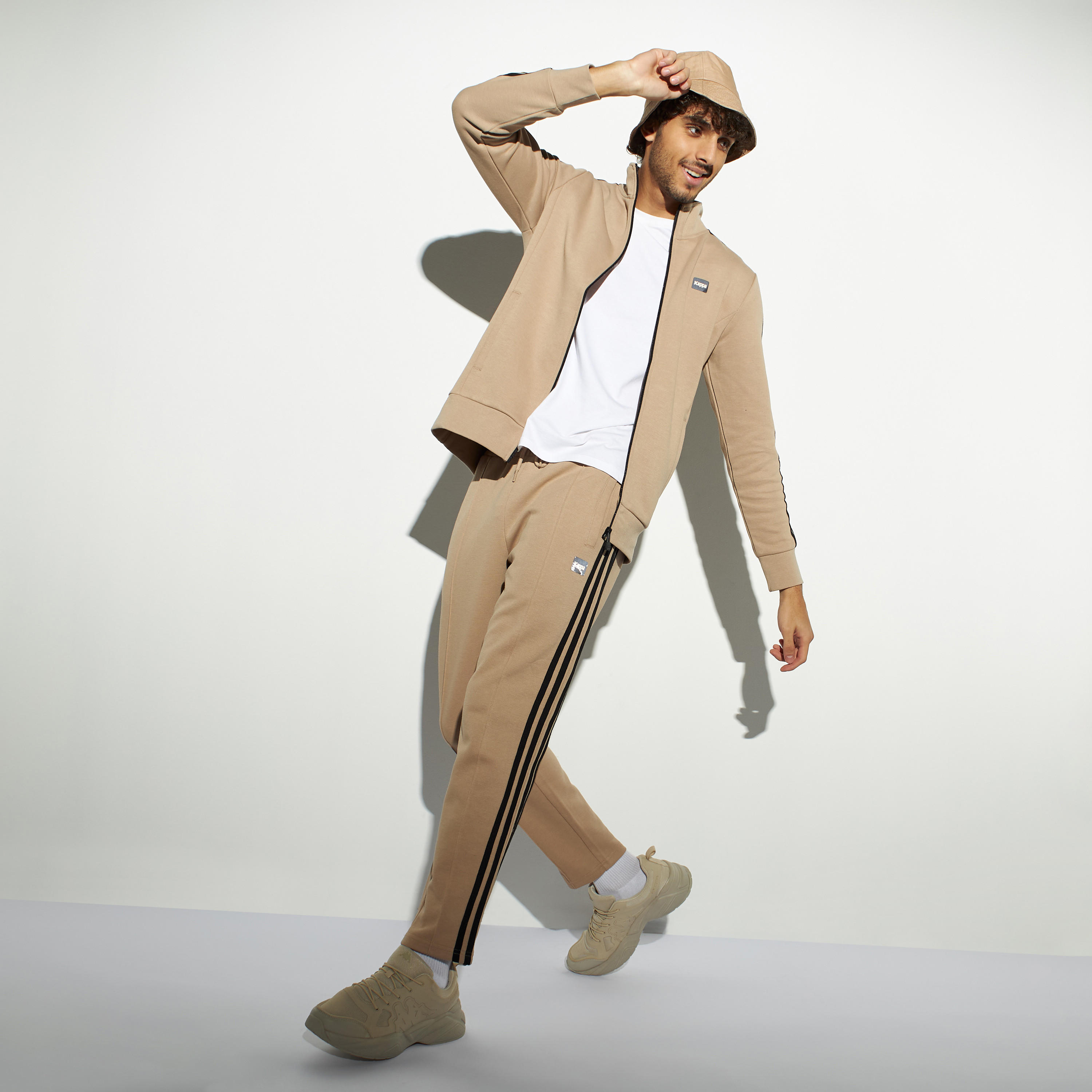 Kappa Tape Detail Joggers with Drawstring Closure and Pockets-men-clothing-sportswearandactivewear-bottoms-image-2