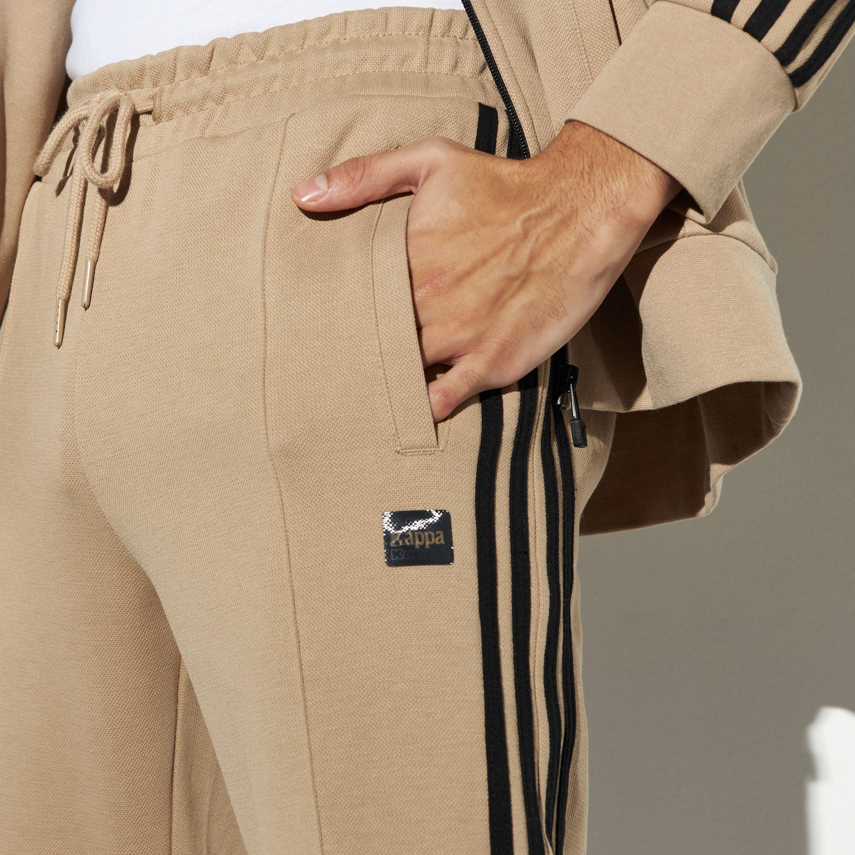 Kappa Tape Detail Joggers with Drawstring Closure and Pockets-men-clothing-sportswearandactivewear-bottoms-image-3