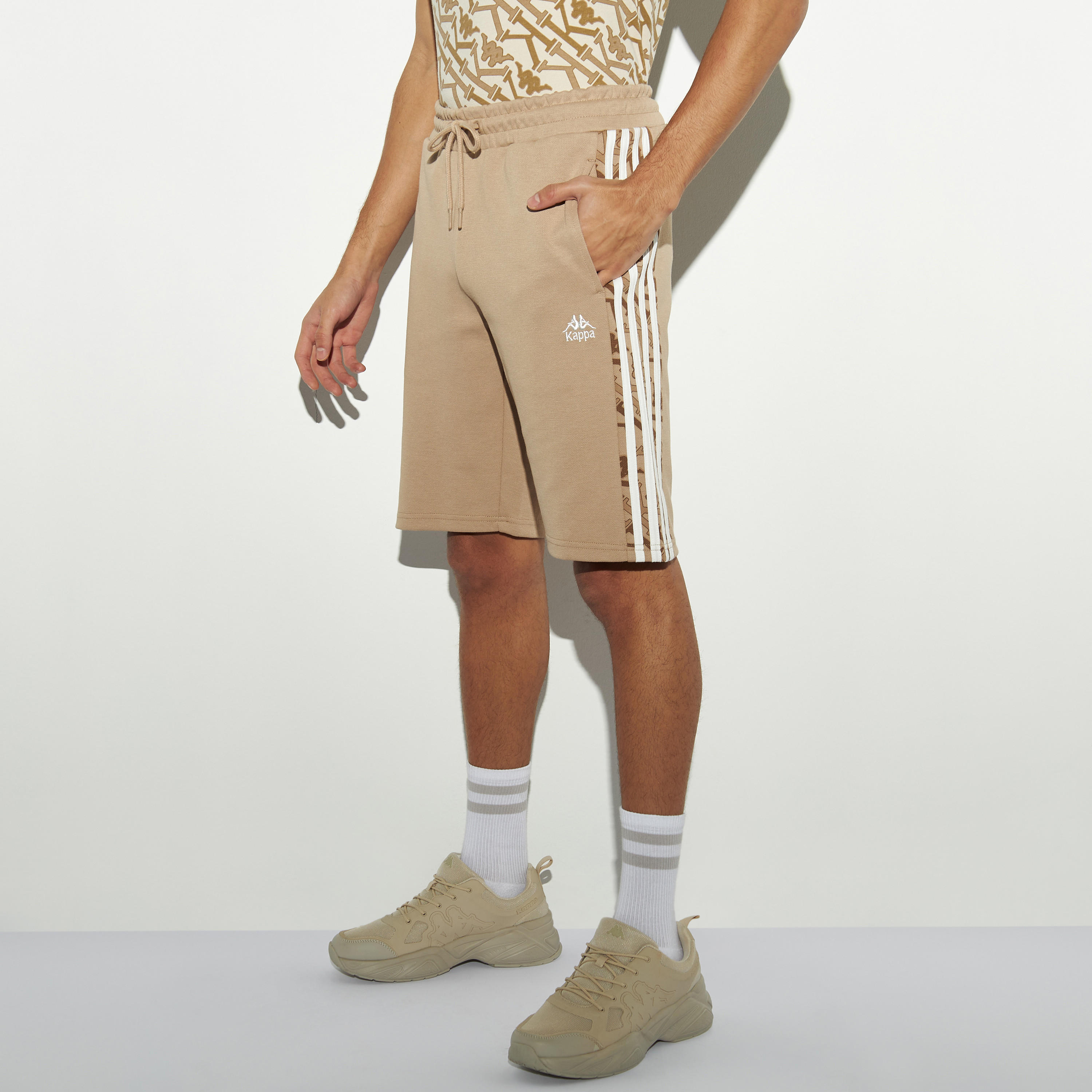 Kappa Tape Detail Shorts with Drawstring Closure and Pockets-men-clothing-bottoms-shorts-image-1
