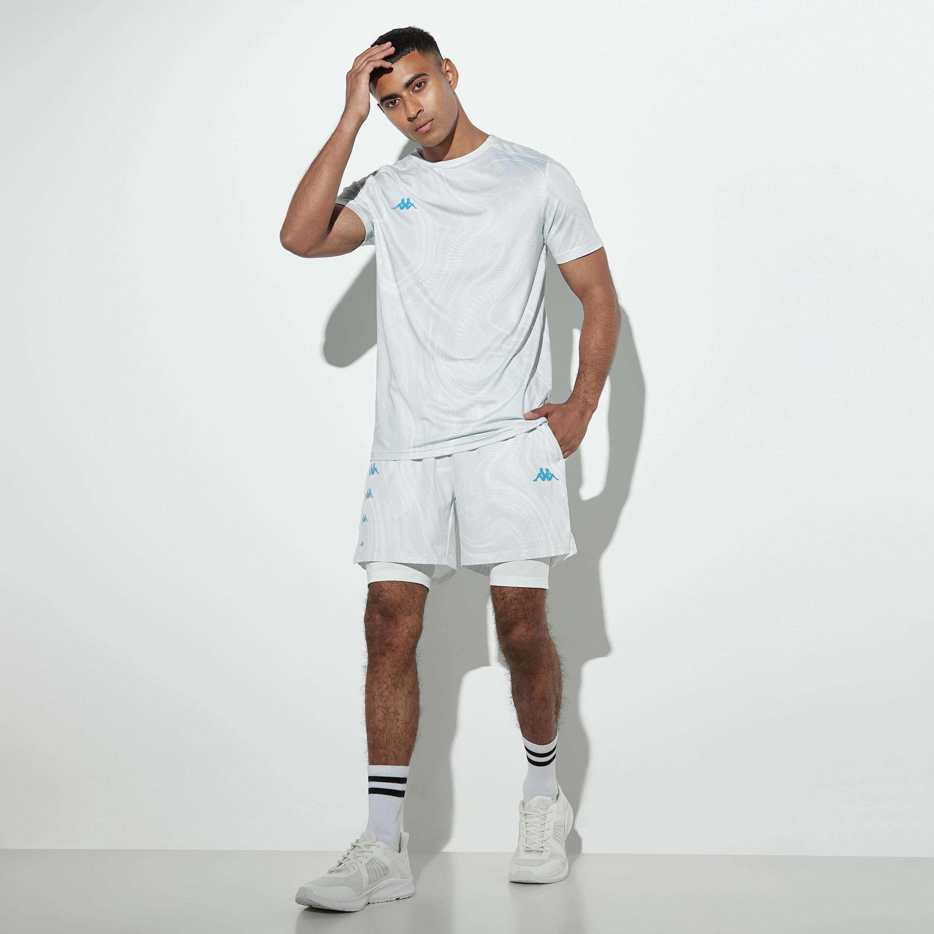 شورت تدريب سادة مع حزام مطاطي من كابا-men-clothing-sportswearandactivewear-bottoms-image-4