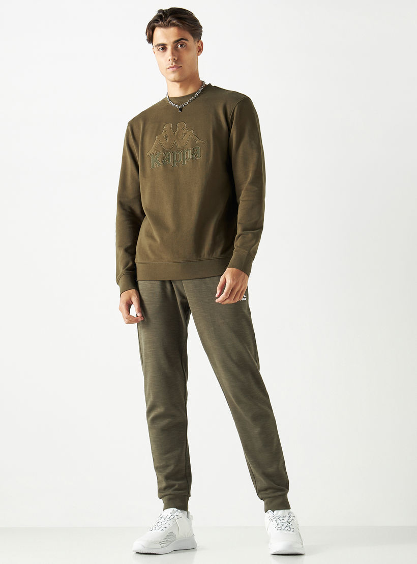 Kappa Logo Detail Sweatshirt with Crew Neck and Long Sleeves-men-winterwear-hoodiesandsweatshirts-image-2