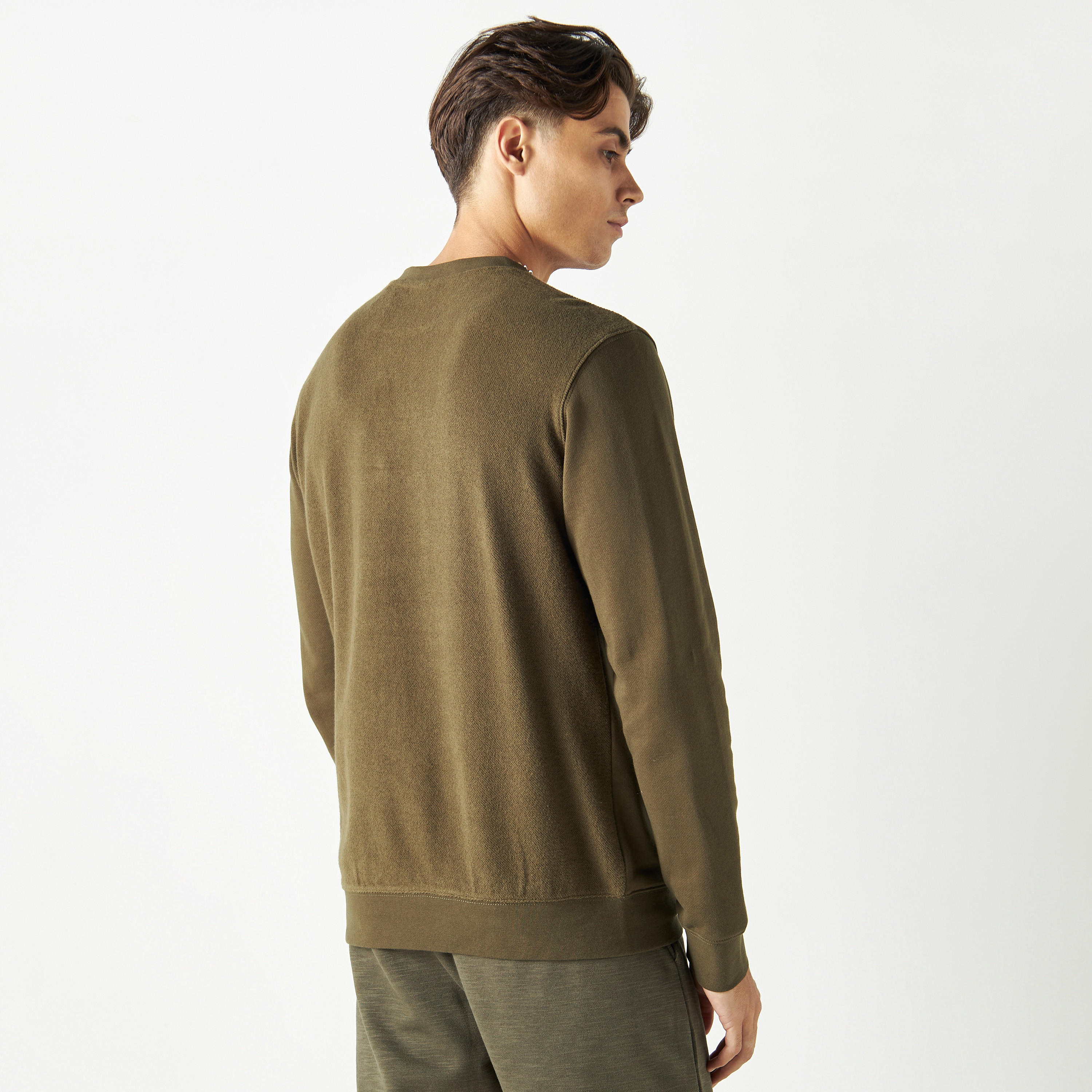 Kappa Logo Detail Sweatshirt with Crew Neck and Long Sleeves-men-winterwear-hoodiesandsweatshirts-image-3